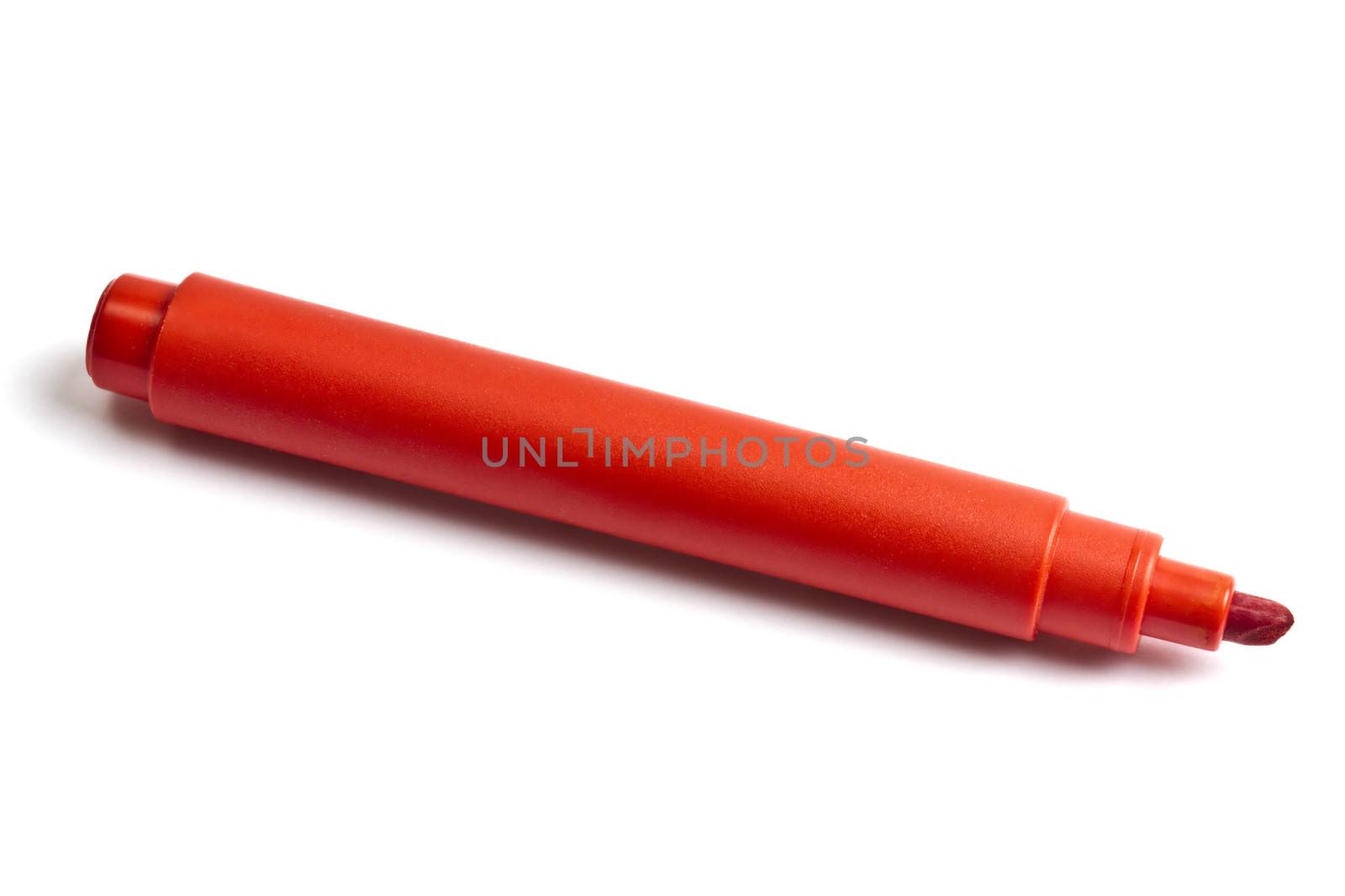 Red highlighter isolated on white background