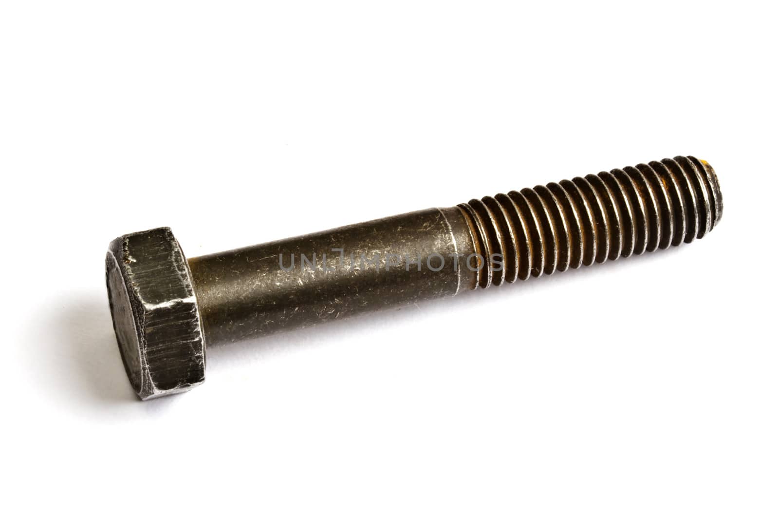 Rusty bolt isolated on white background 