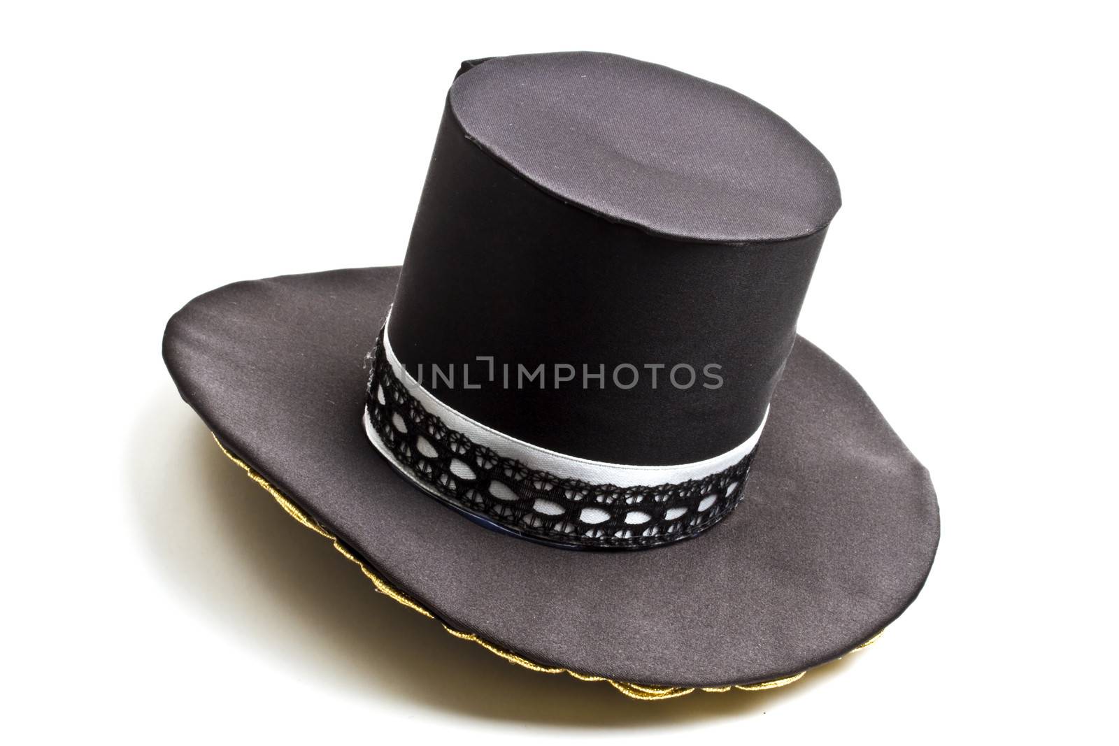 Black top hat isolated on white background