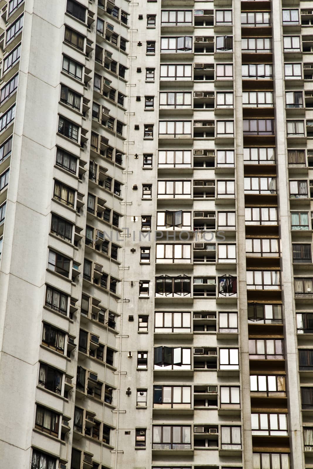 Tall building of apartments in Hong Kong 
