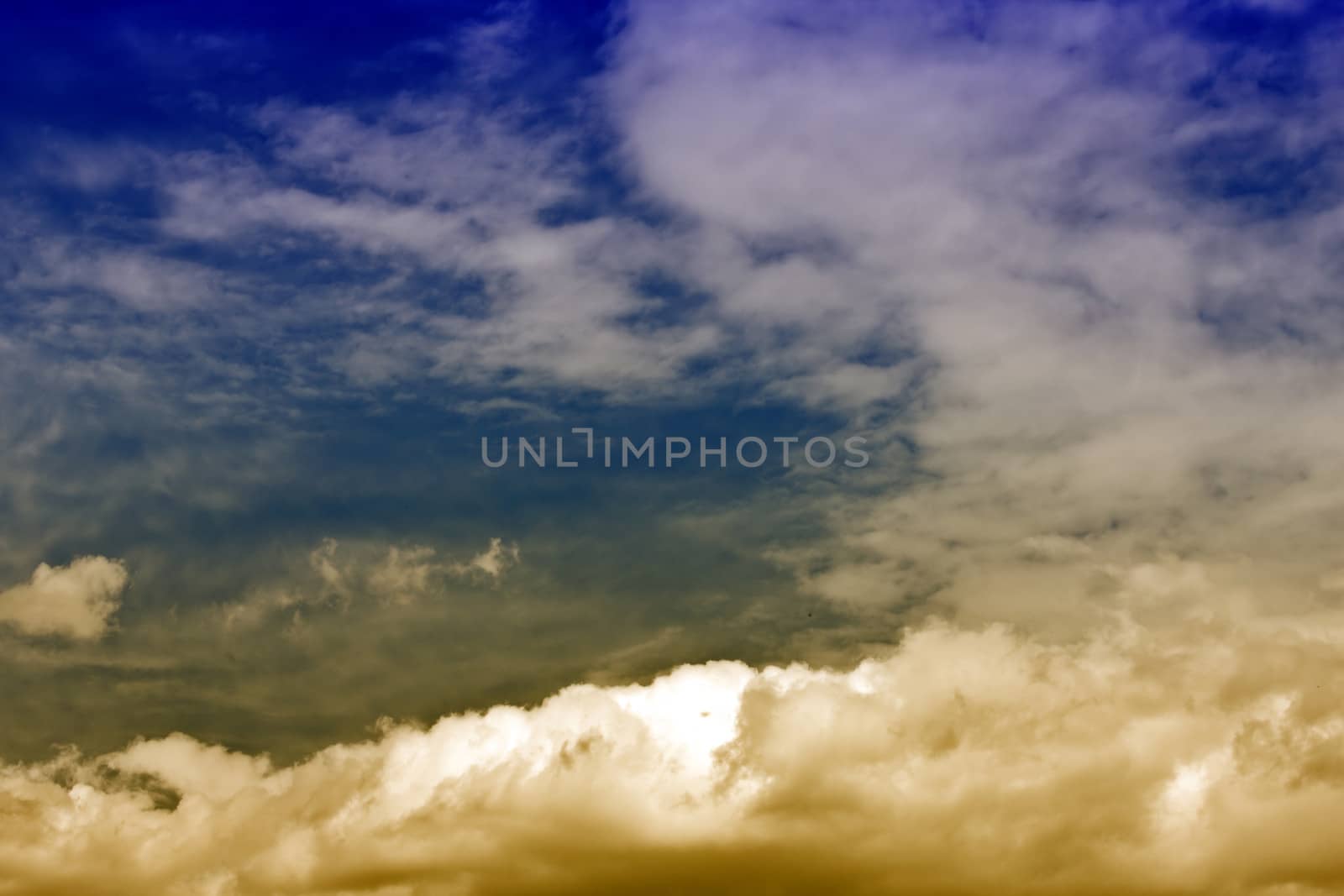 Beautiful and colorful sky and white clouds 