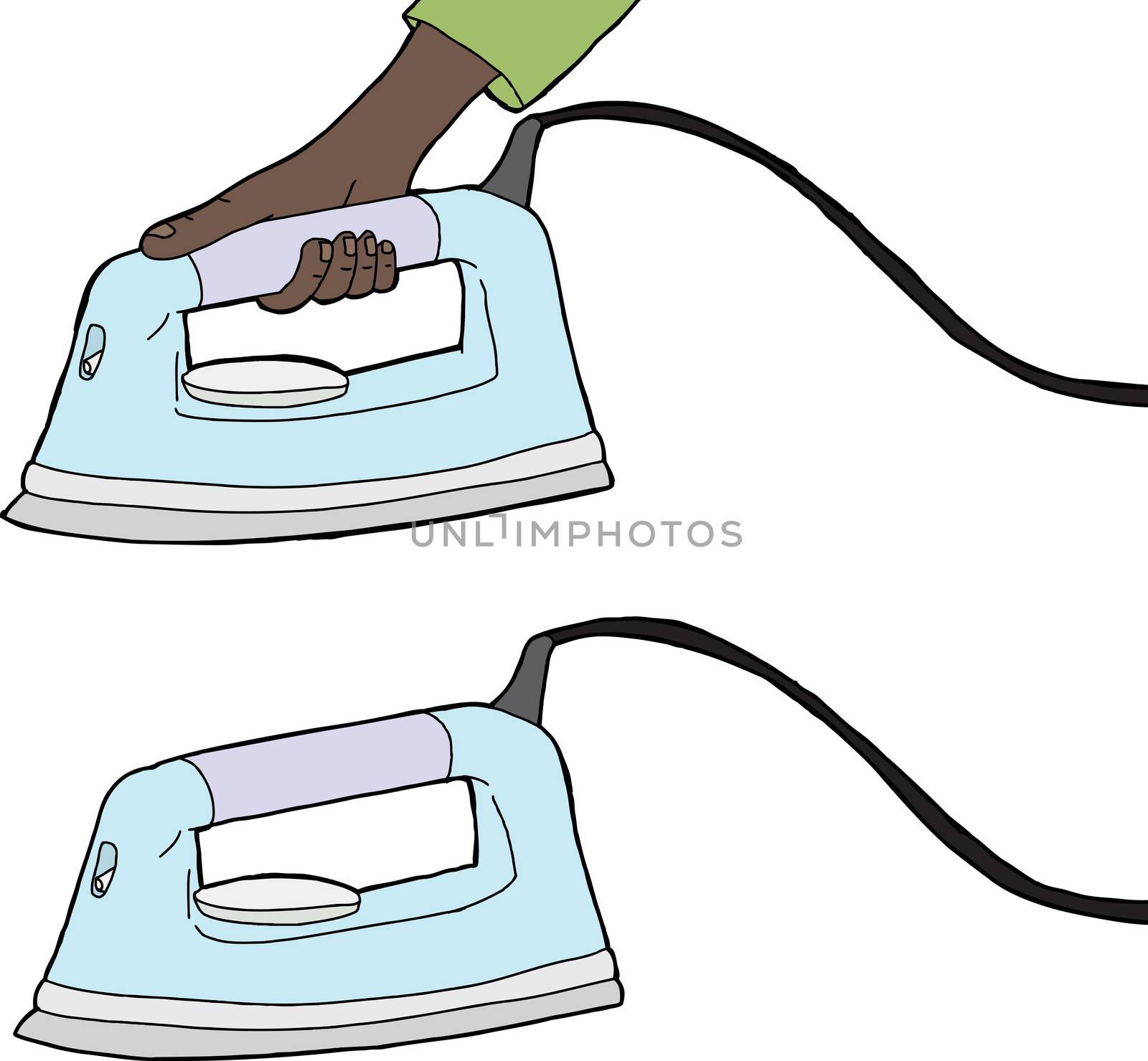 Isolated steam iron over isolated white background