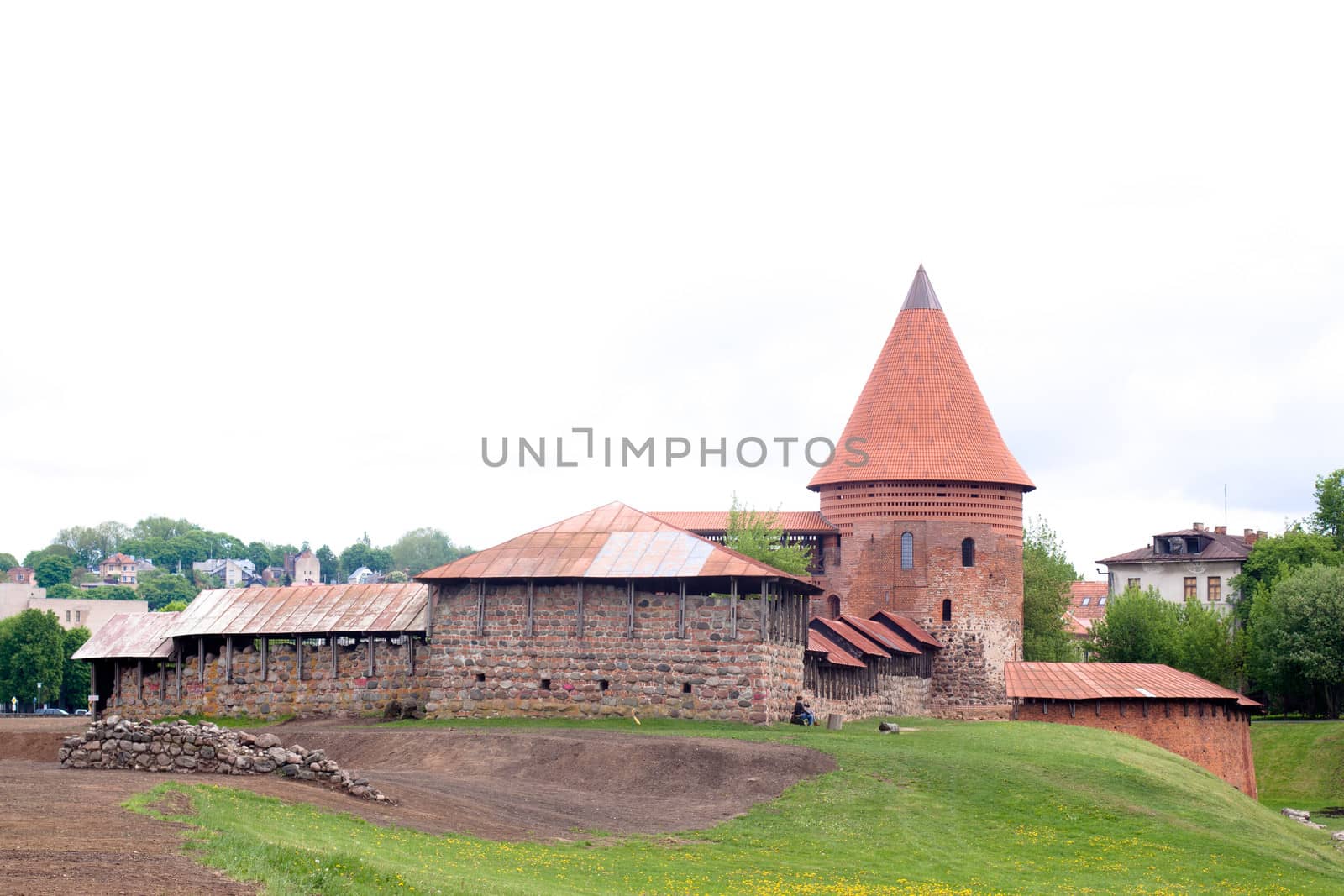A part of Kaunas castle in the park in Lithuania

