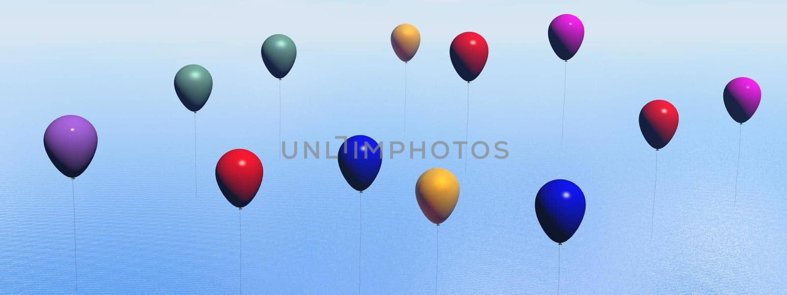 Colorful balloons - 3D render by Elenaphotos21