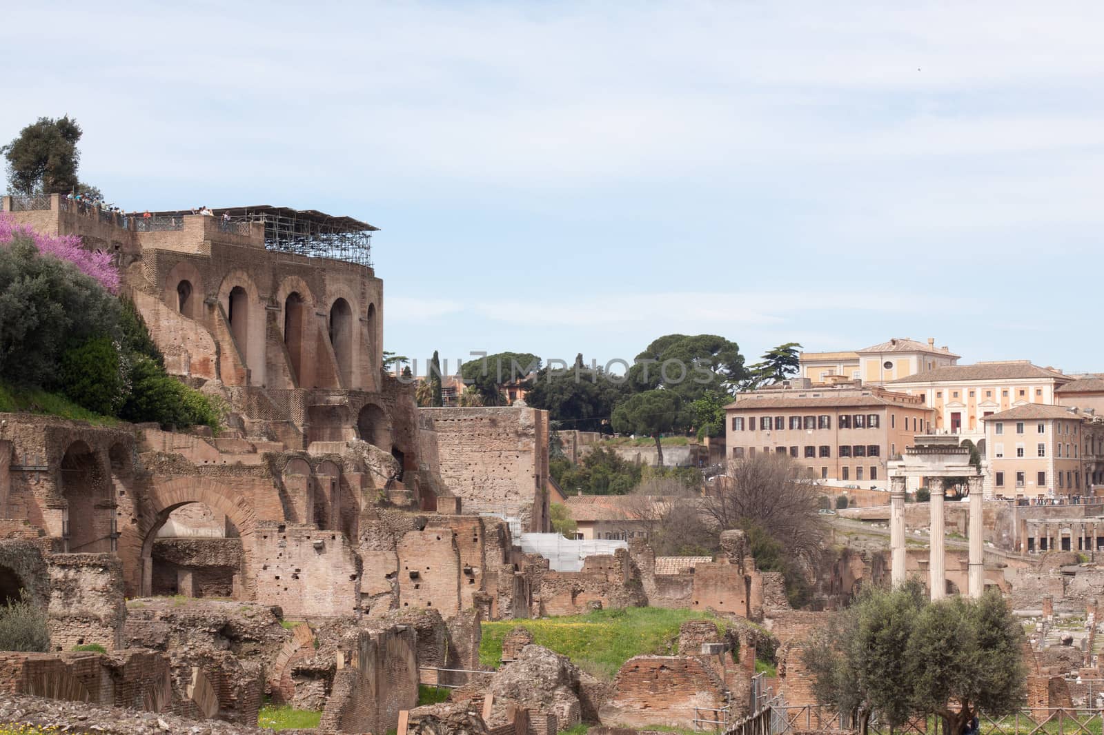 Old roman ruins in Roma
