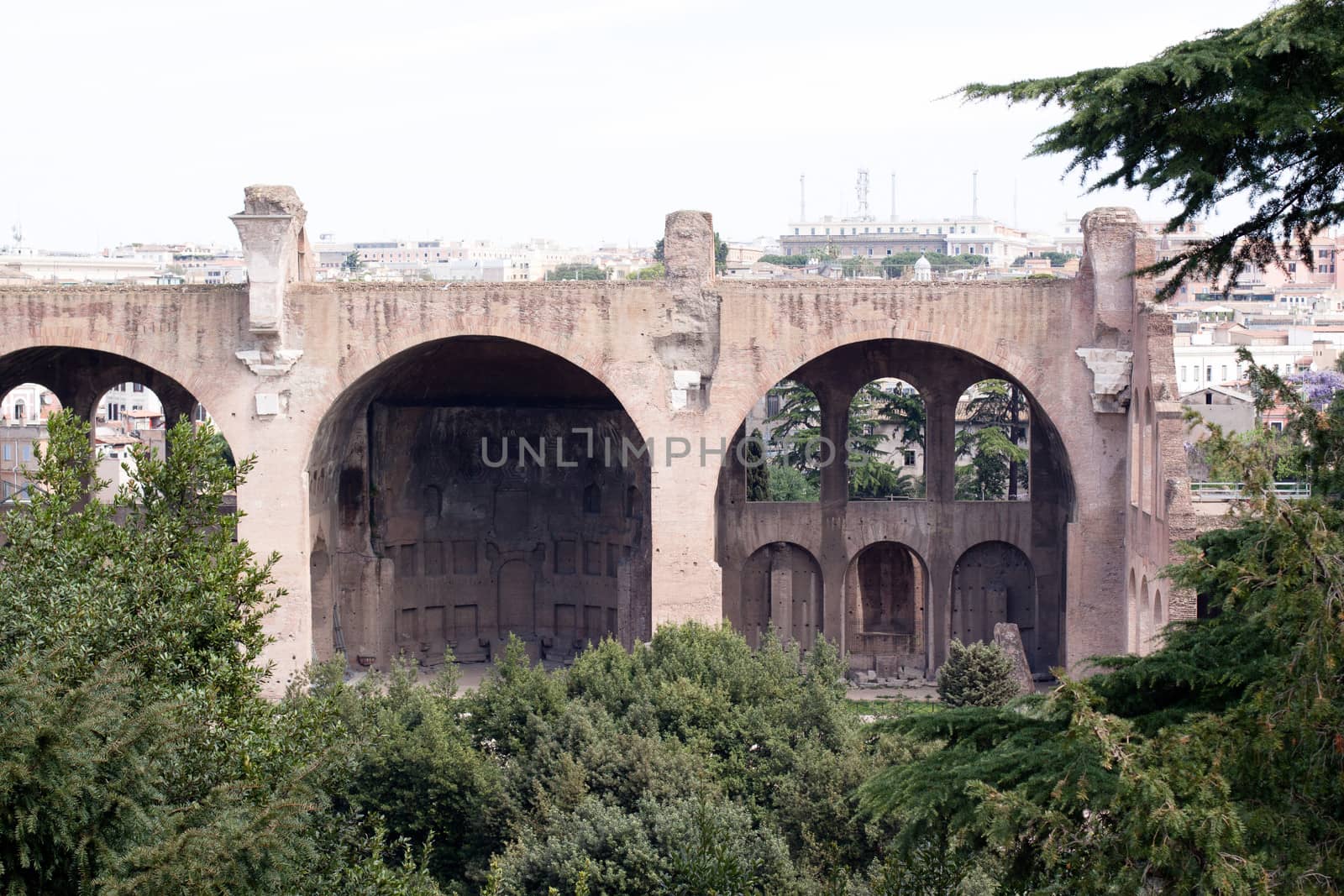 Old roman ruins in Roma
