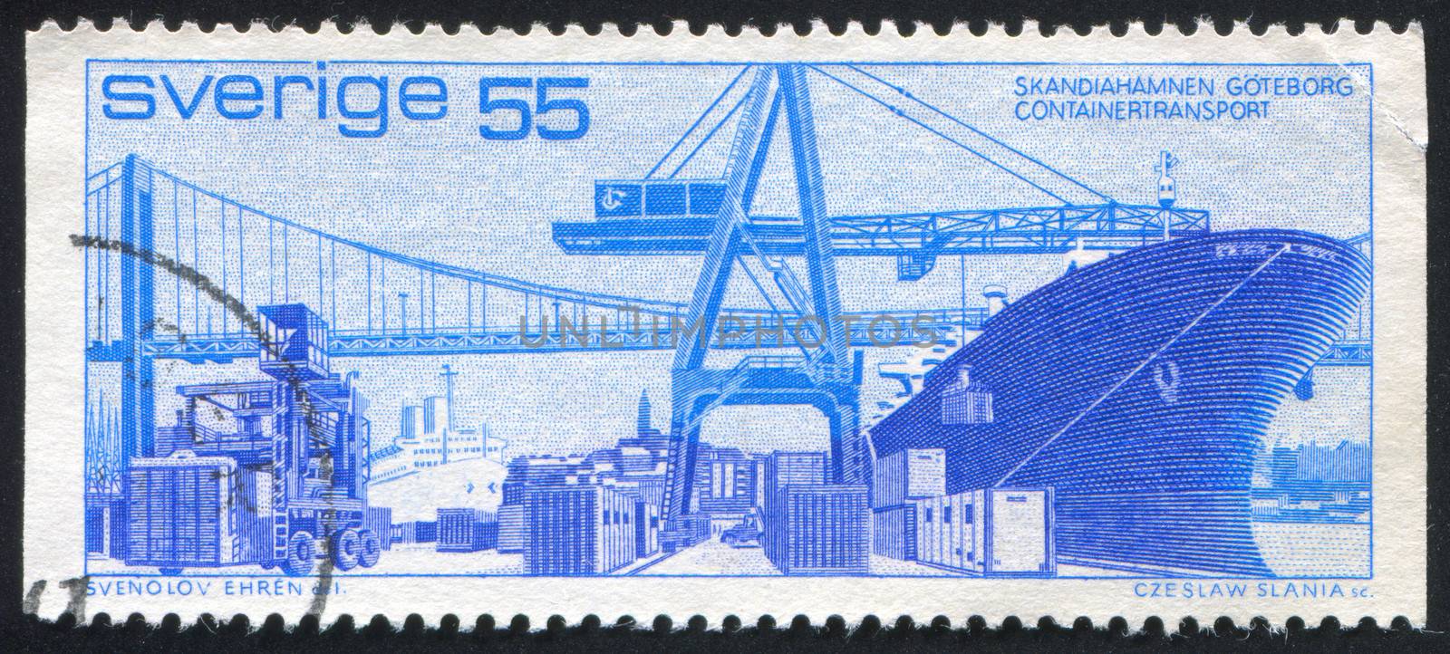SWEDEN - CIRCA 1967: stamp printed by Sweden, shows Gothenburg Harbor, circa 1967