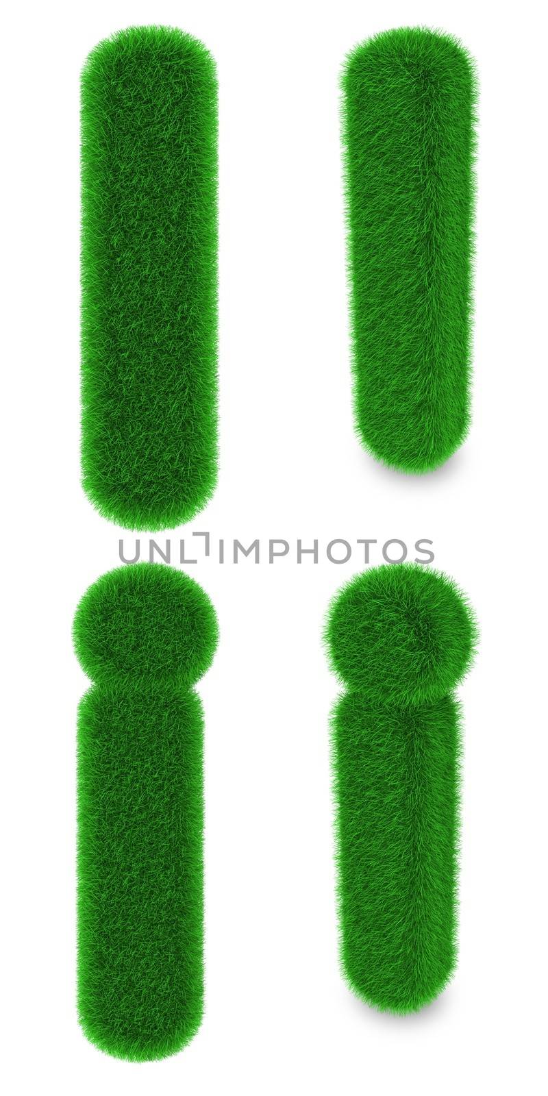 Letter I made of grass by Harvepino