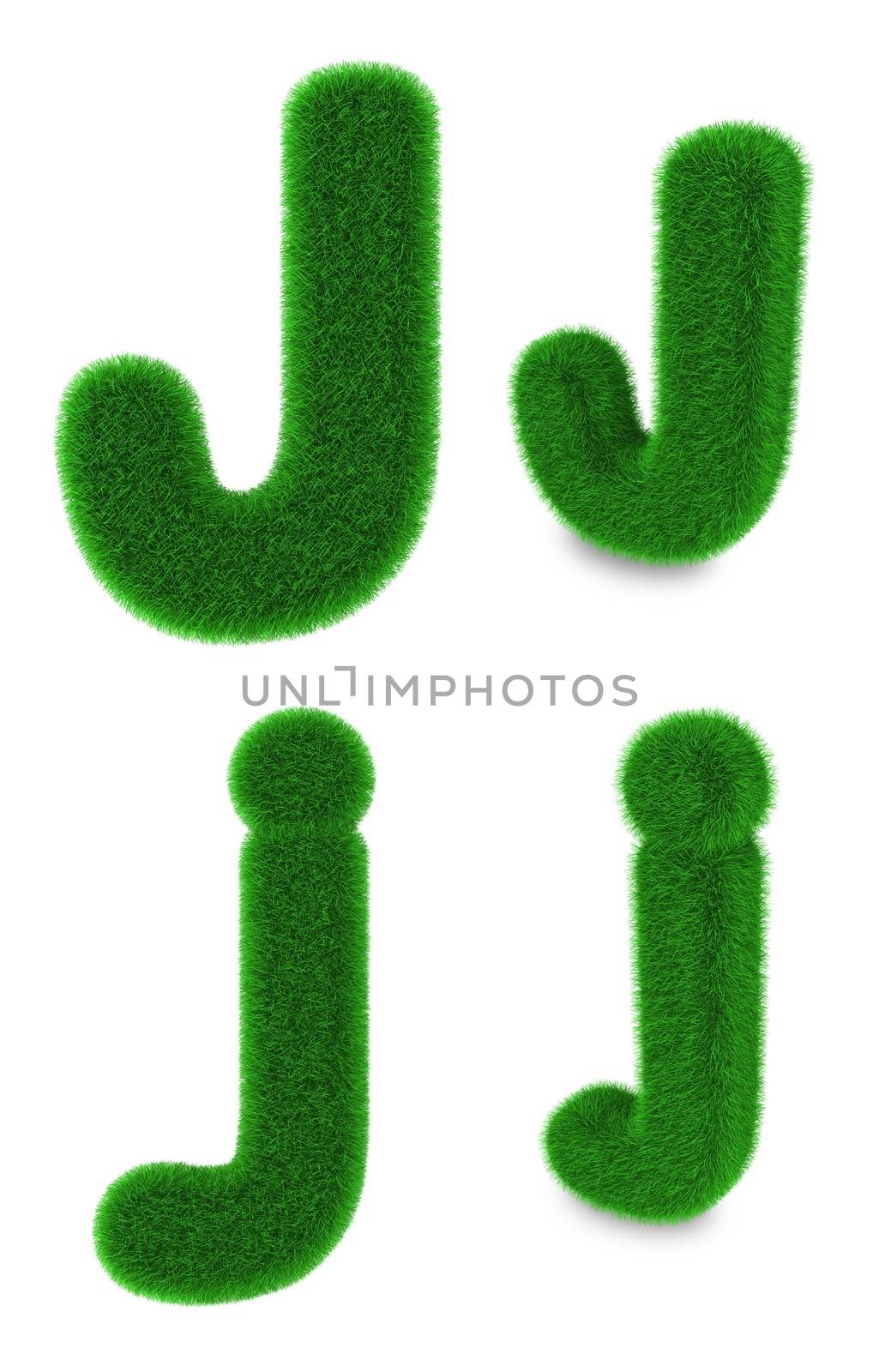 Letter J made of grass by Harvepino