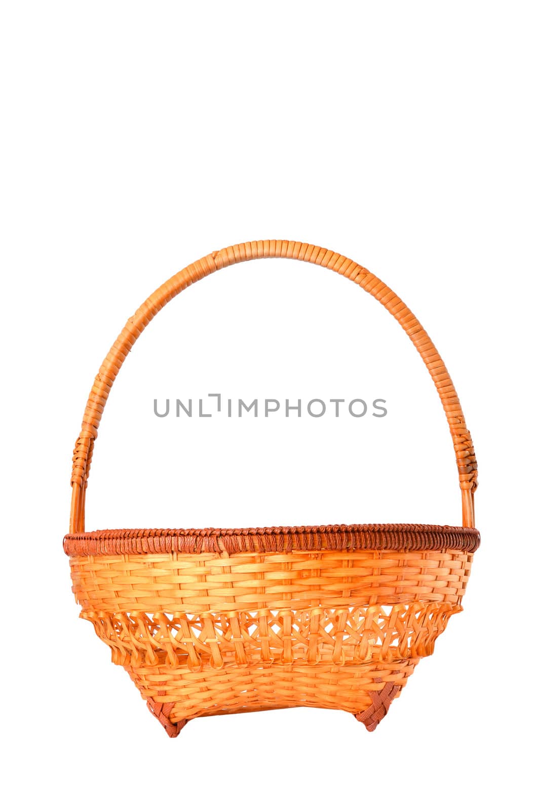 bamboo basket isolated on white background