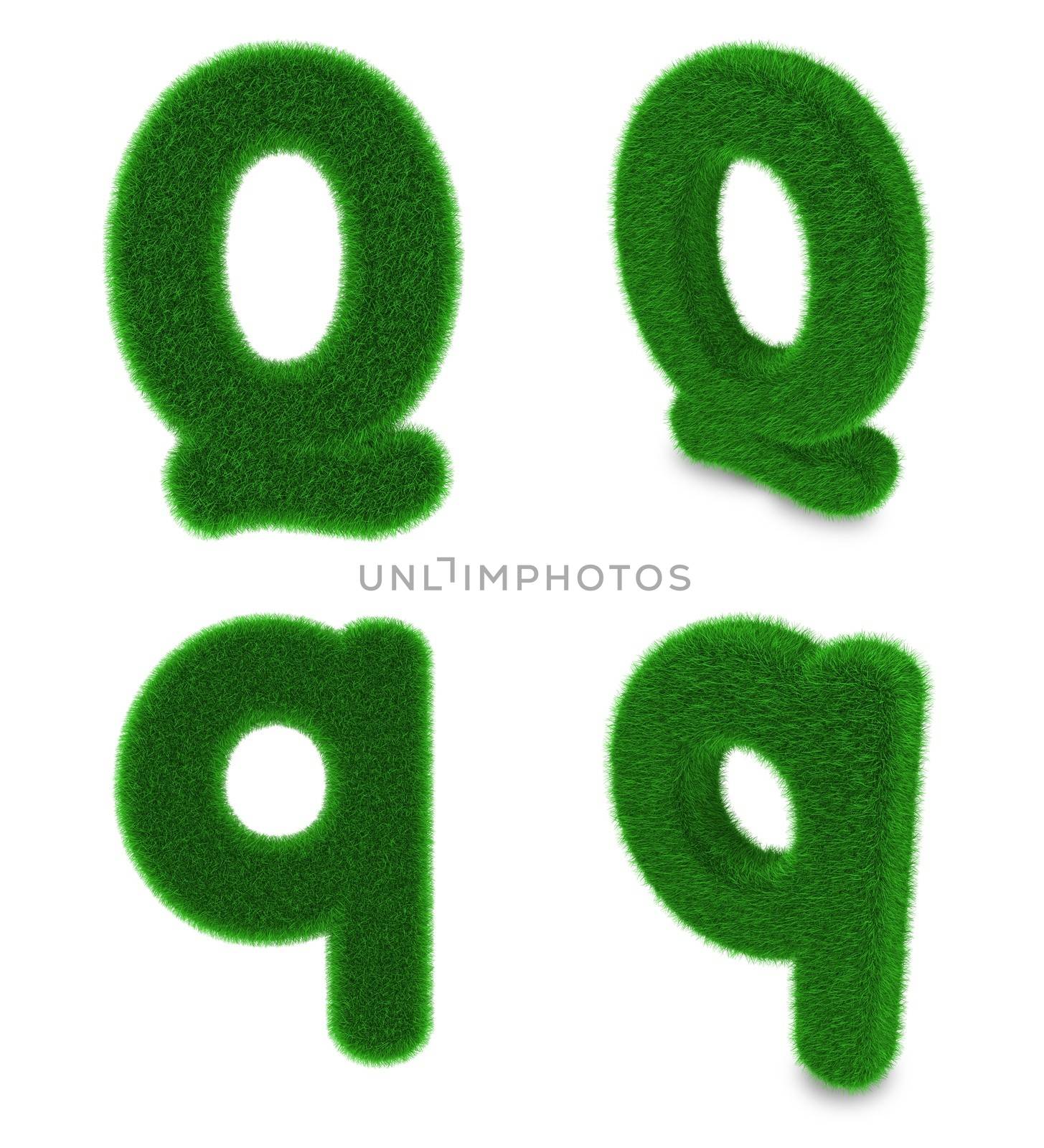 Letter Q made of grass by Harvepino