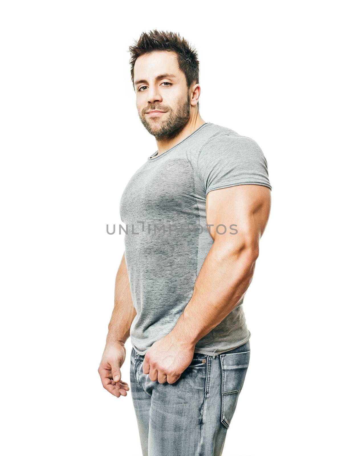 An image of a handsome young muscular sports man