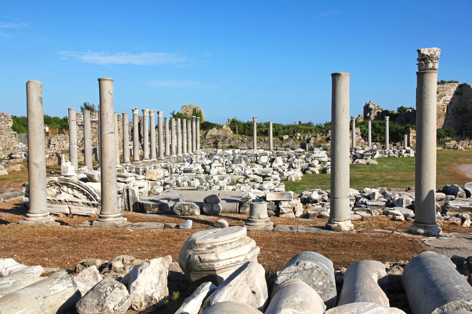 Turkey. Side. Antique ruins with columns