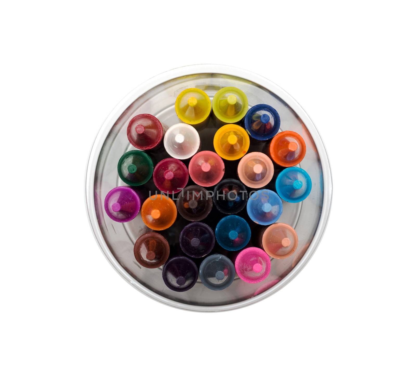 Wax crayons on white background by DNKSTUDIO