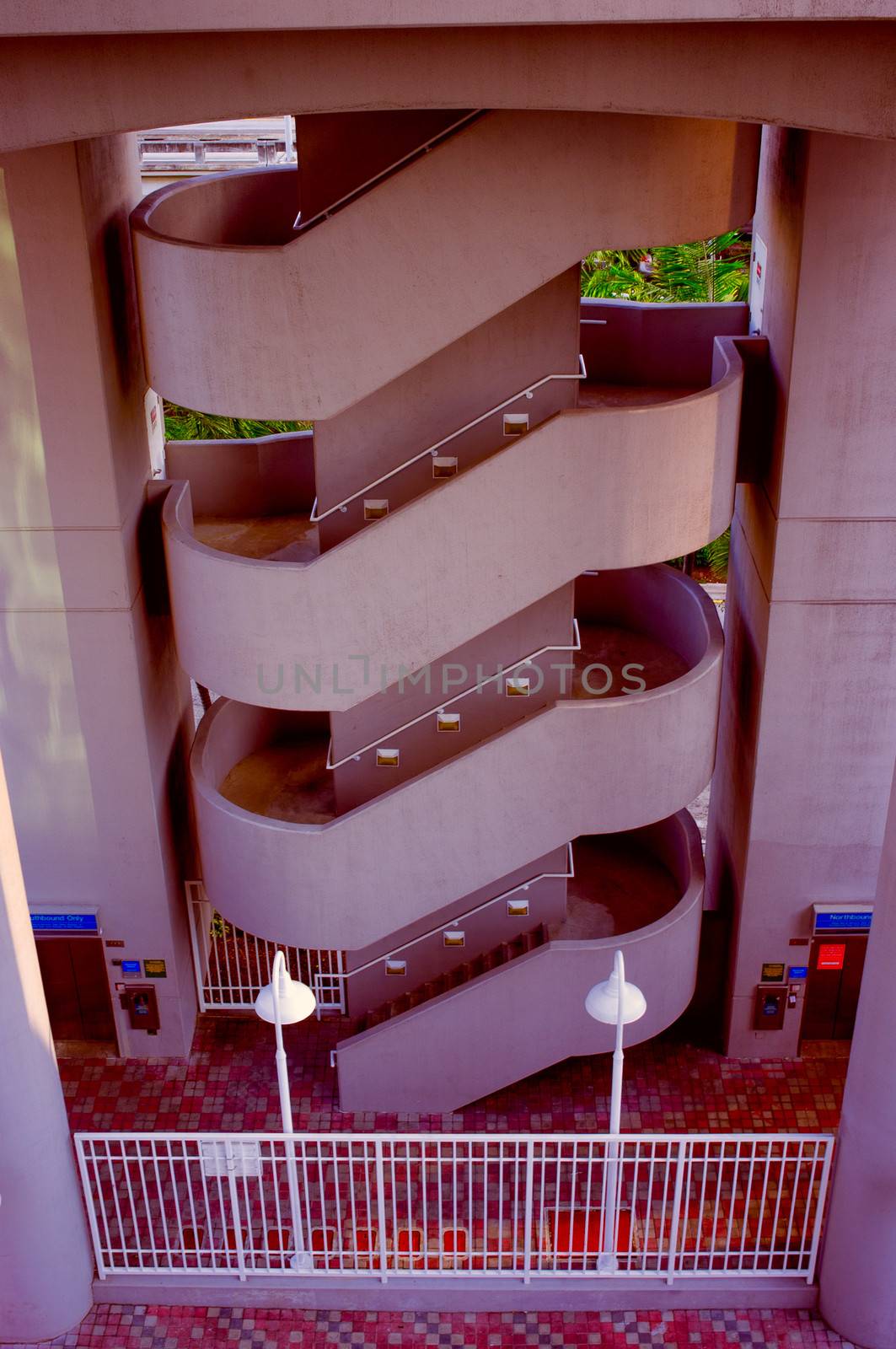 High angle view of staircase of an apartment, Downtown Miami, Miami, Florida, USA