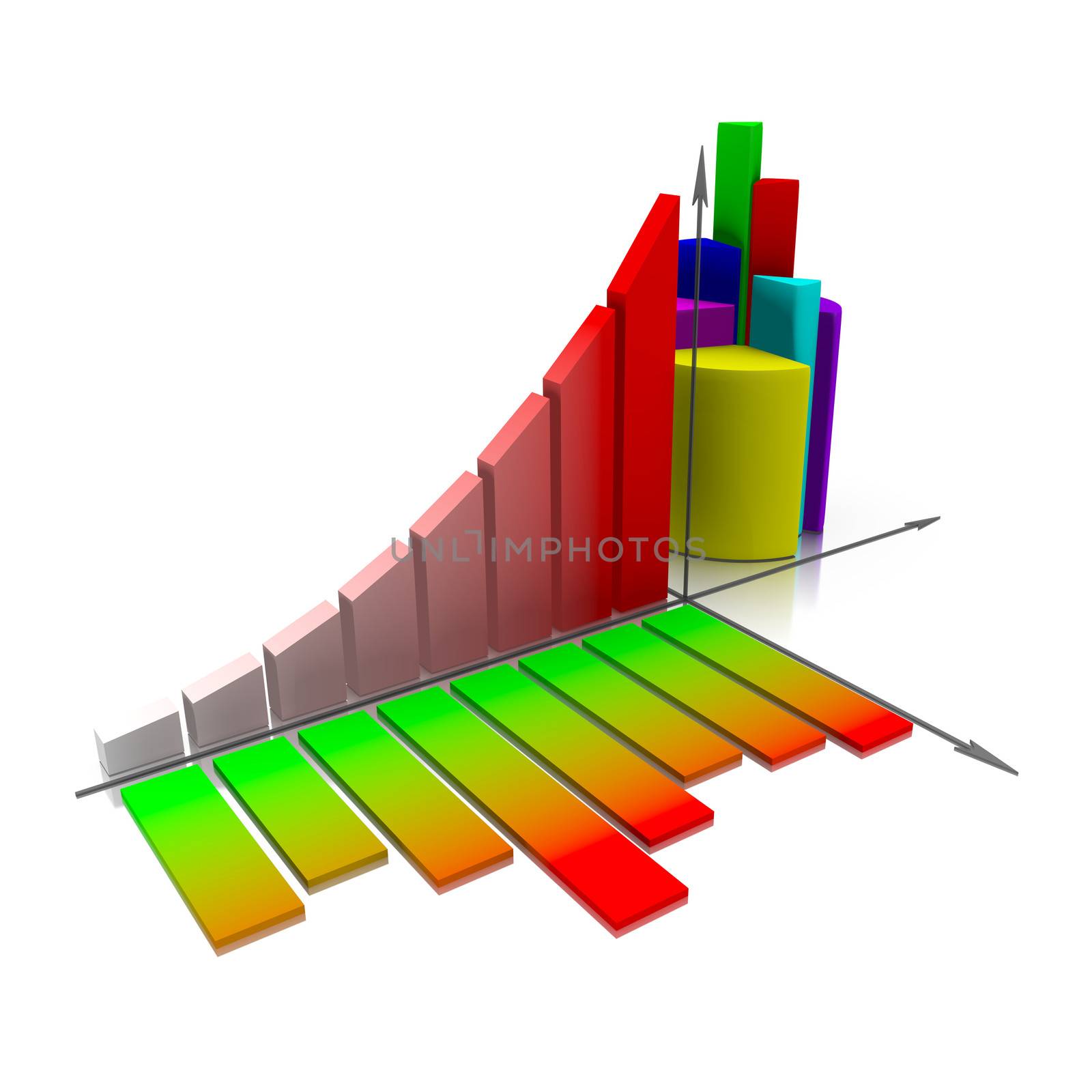 abstract business success, financial concept. Chart and bars