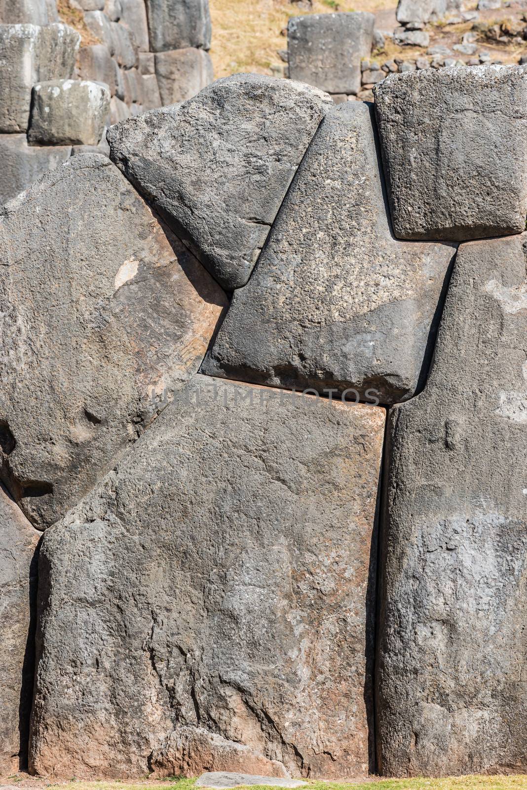 Sacsayhuaman, Incas ruins in the peruvian Andes at Cuzco Peru