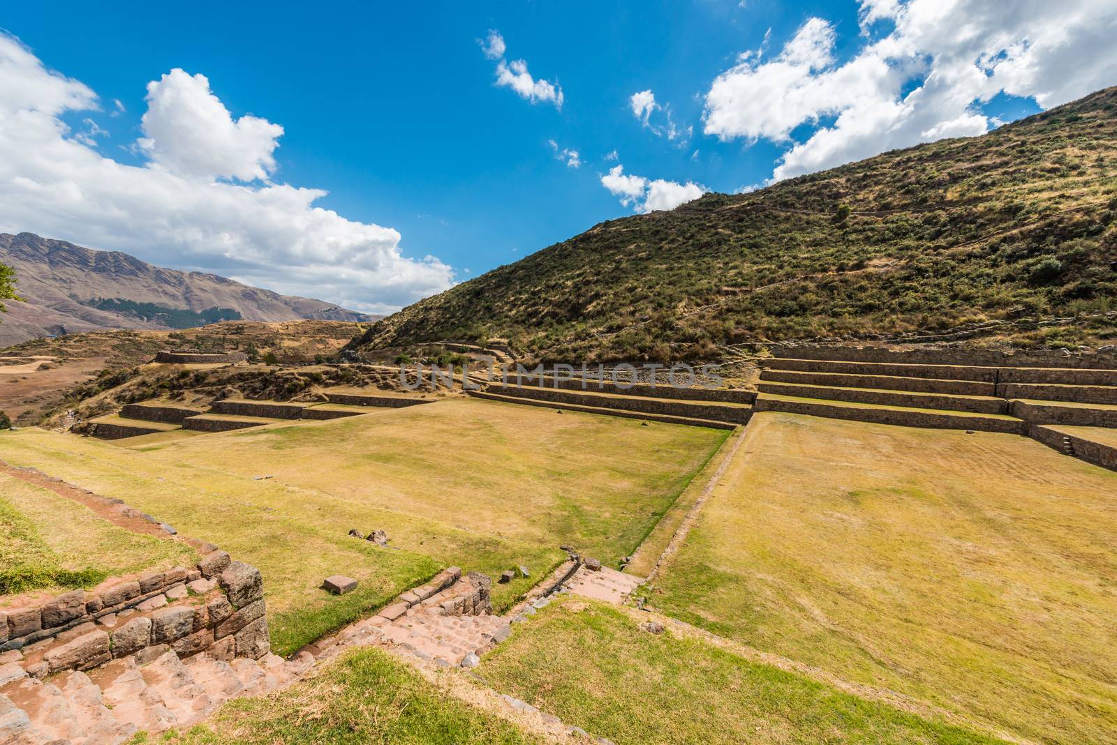 Tipon, Incas ruins in the peruvian Andes at Cuzco Peru