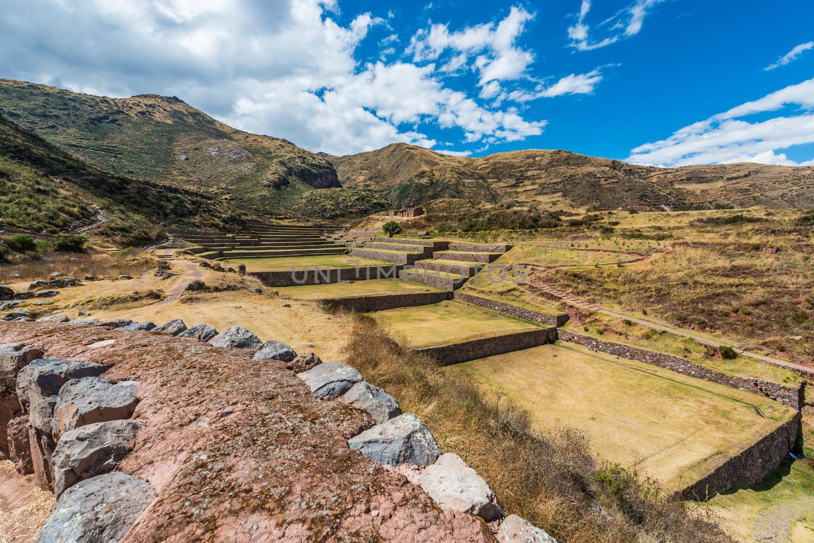 Tipon, Incas ruins in the peruvian Andes at Cuzco Peru