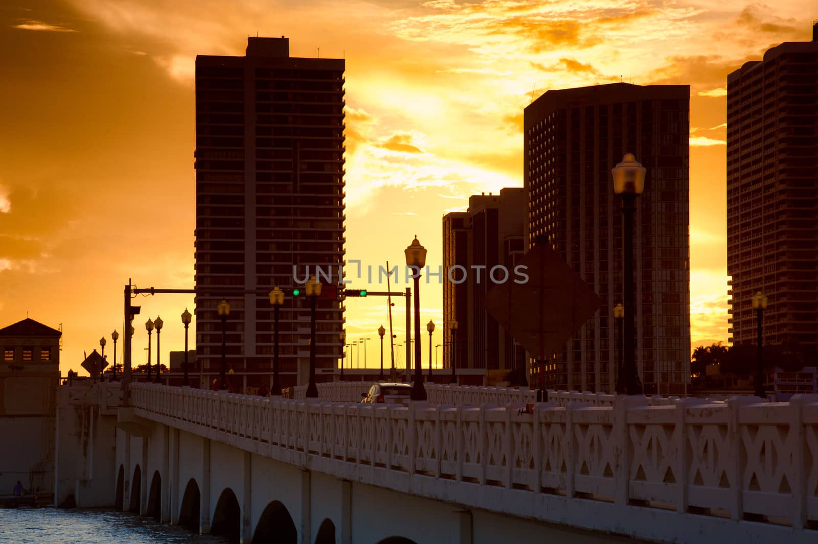 Skyscrapers in a city, Venetian Causeway, Venetian Islands, Biscayne Bay, Miami, Florida, USA