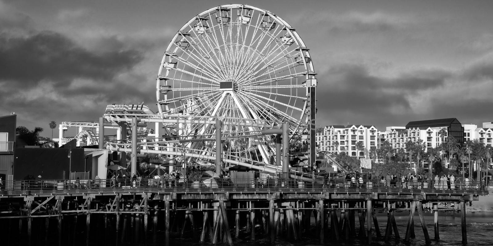 Ferris wheel on a pier, Santa Monica Pier, Santa Monica, Los Angeles County, California, USA