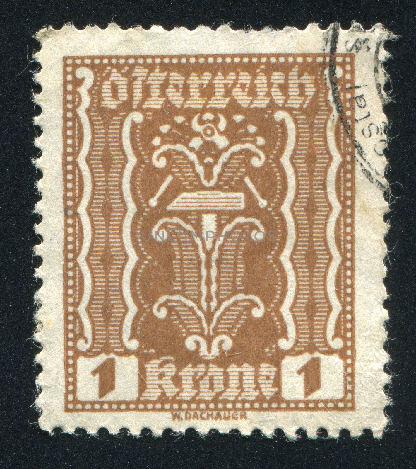 AUSTRIA - CIRCA 1921: stamp printed by Austria, shows ornament, circa 1921