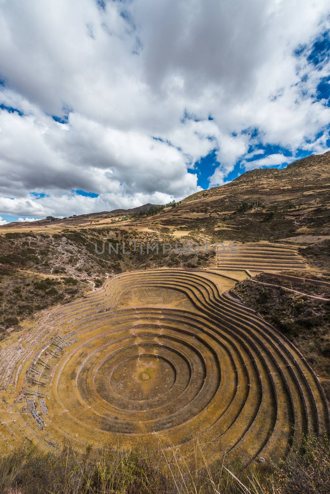 Moray ruins peruvian Andes  Cuzco Peru by PIXSTILL