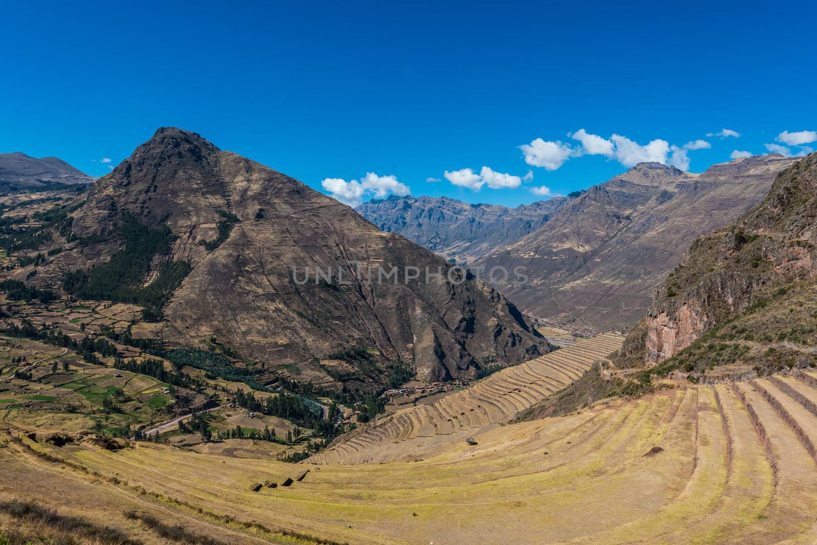 Pisac ruins peruvian Andes  Cuzco Peru by PIXSTILL