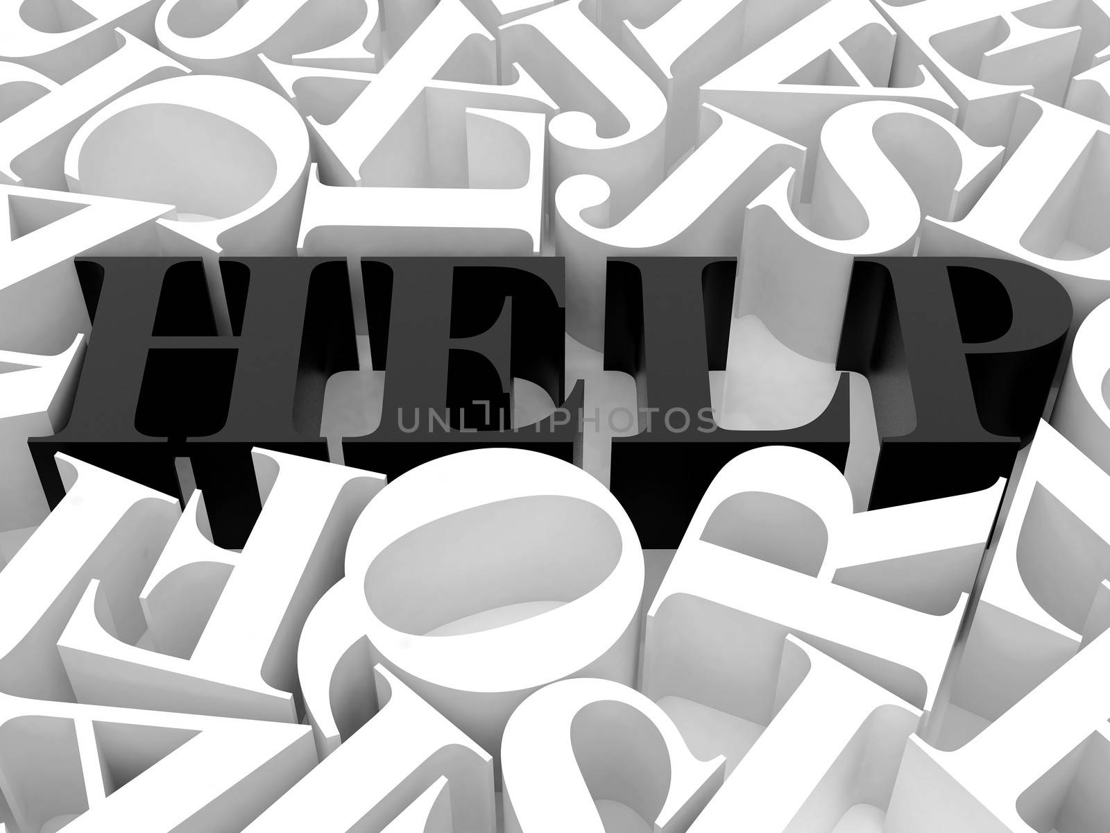 High resolution image. 3d rendered illustration. Background of alphabet.