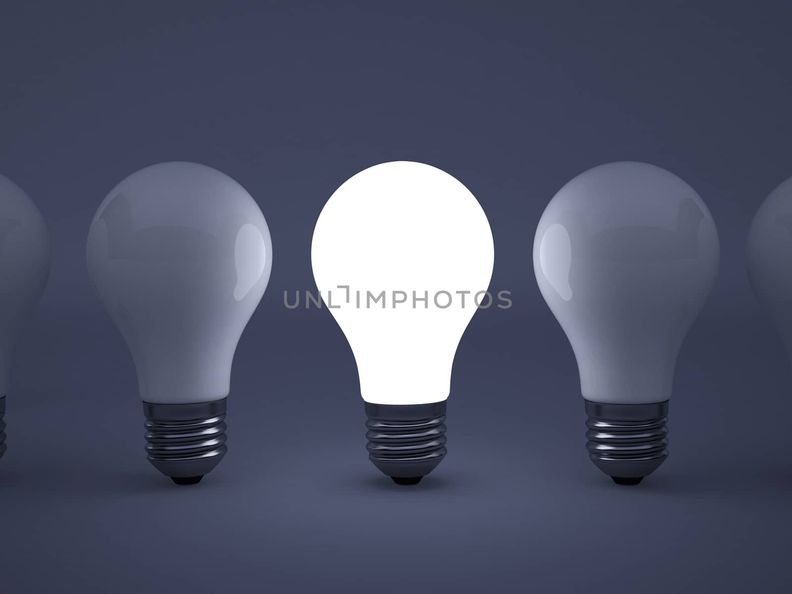 High resolution image. 3d rendered illustration. Light bulb symbol.