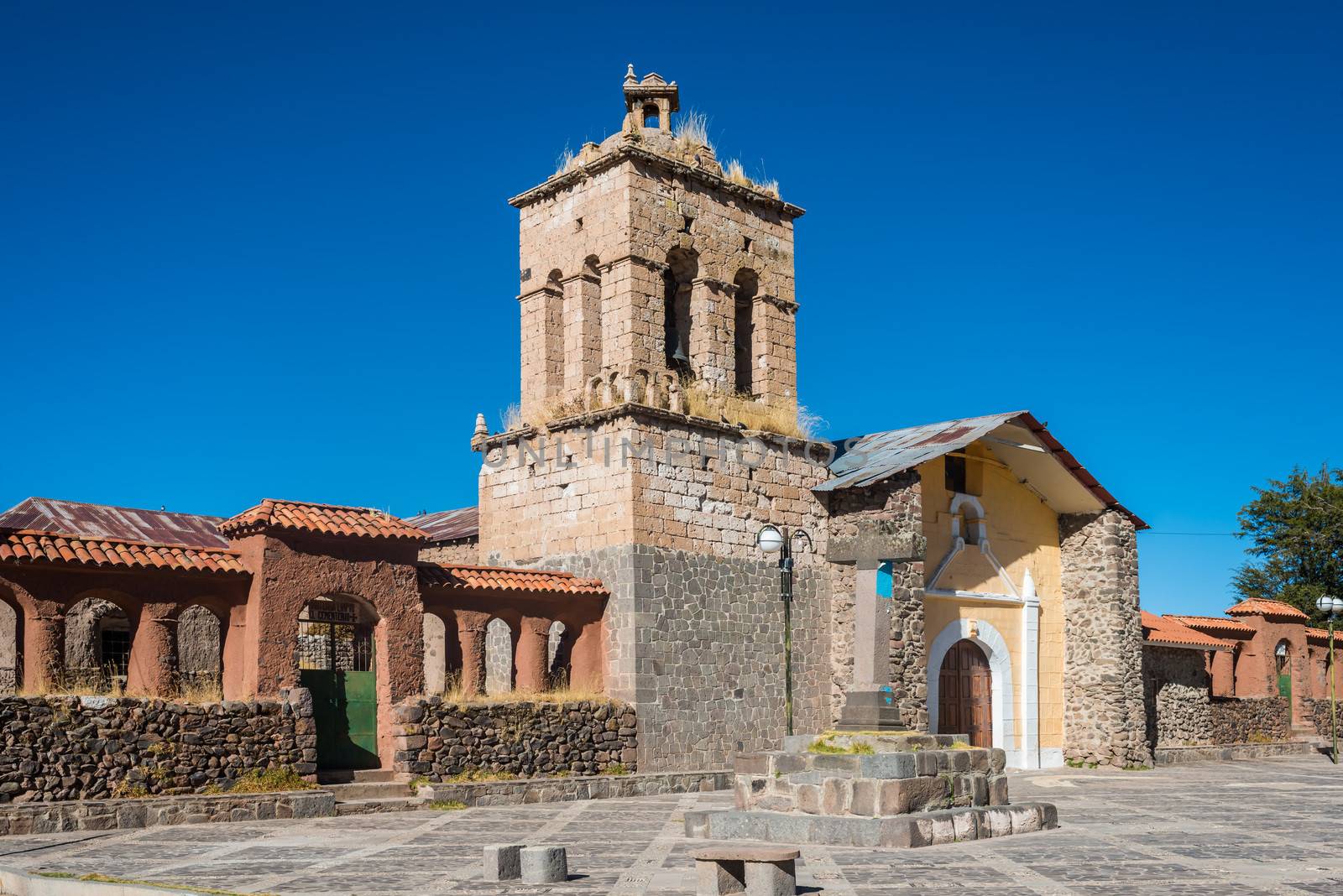 Santo Domingo Church in the peruvian Andes at Puno Peru
