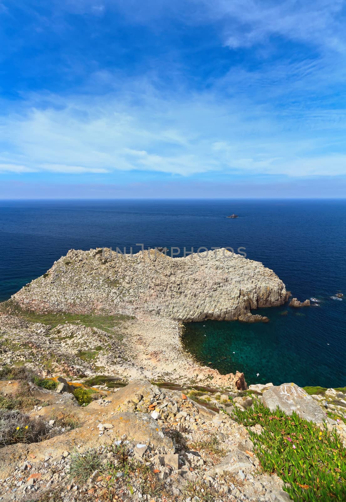 overview of Capo Sandalo in Carloforte, San Pietro island, Sardinia, Italy