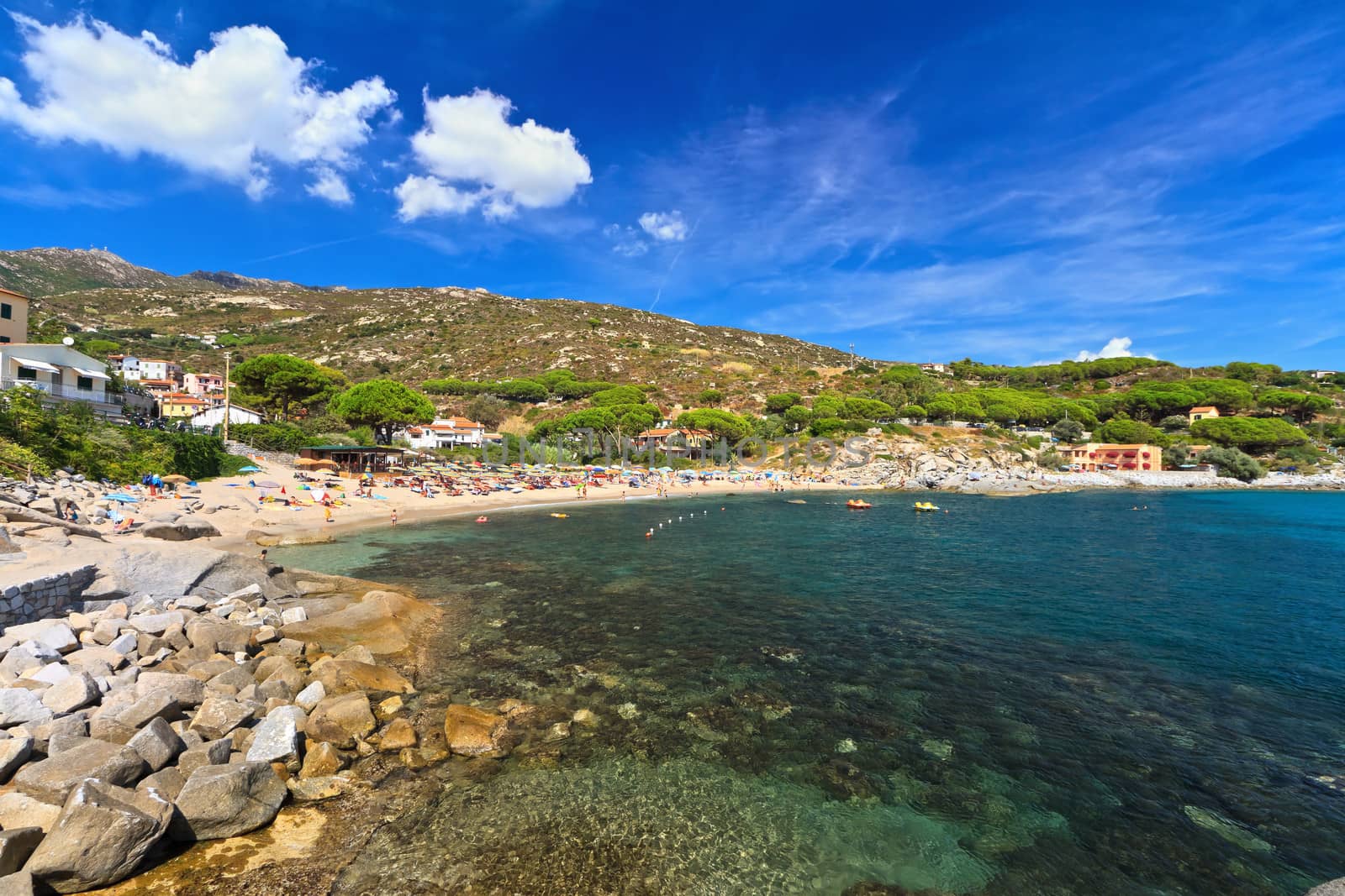 summer view of Seccheto seaside, Elba island, Italy