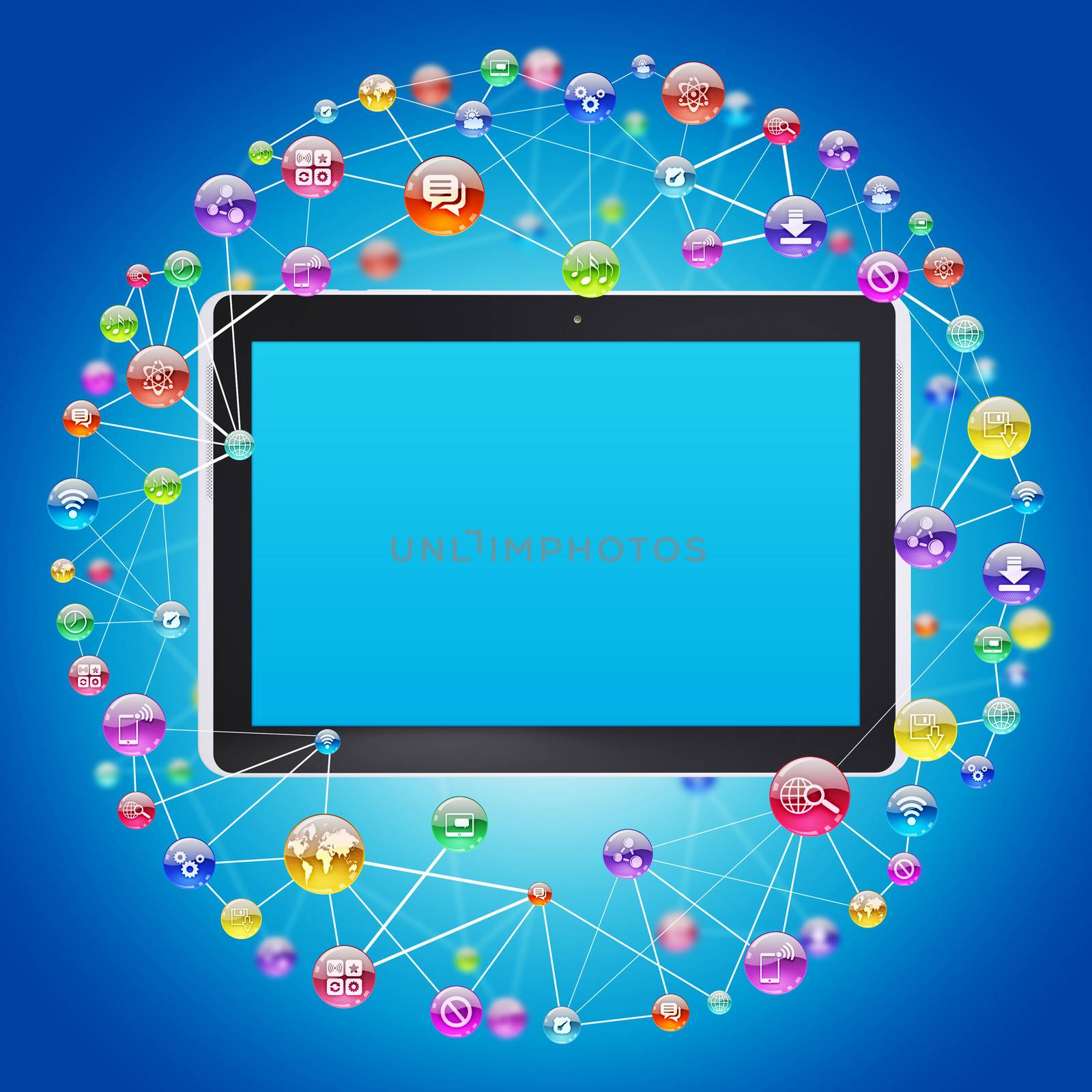 Tablet PC and application icons by cherezoff