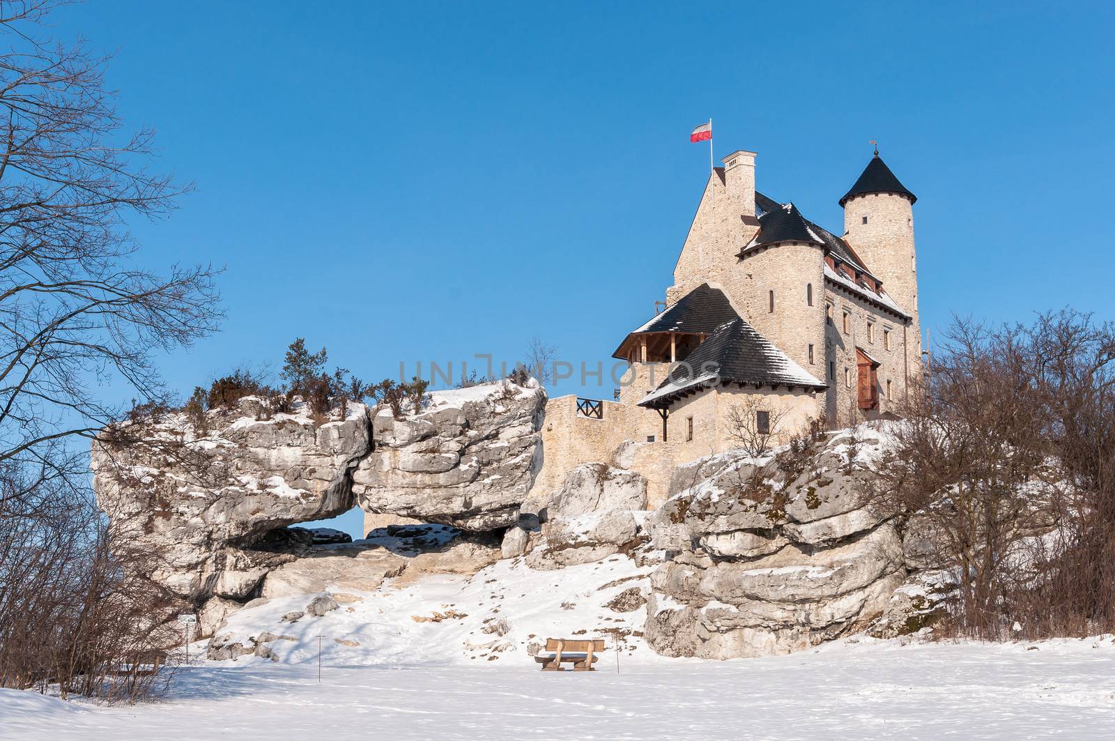 The Bobolice Castle in winter, Silesian Voivodeship, Poland