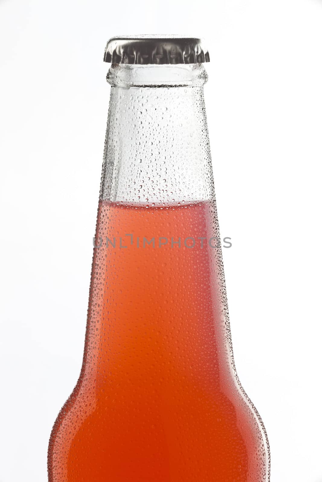 Soda bottle, non-alcoholic drink with water drops