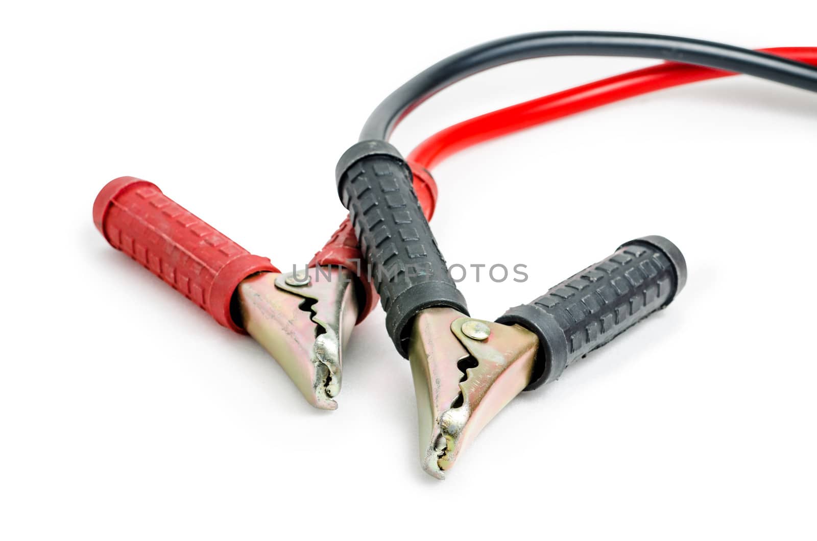 A pair of jumper cables on a white background by 9george