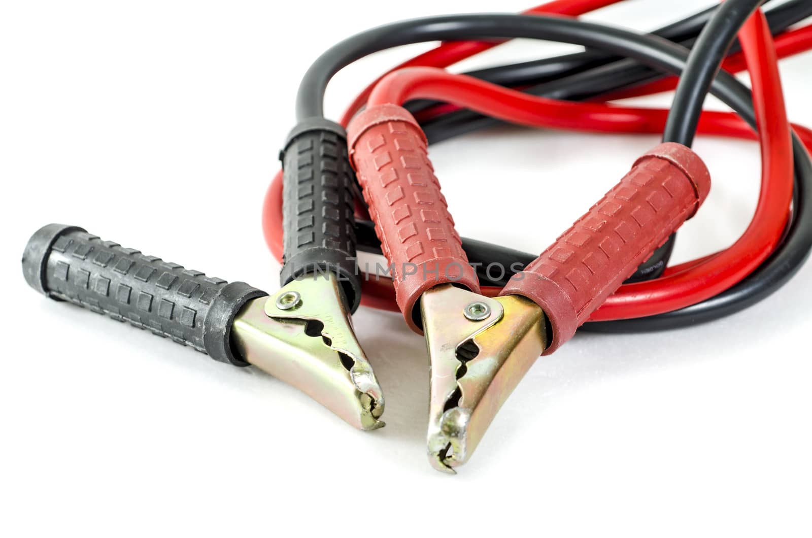 A pair of jumper cables on a white background by 9george