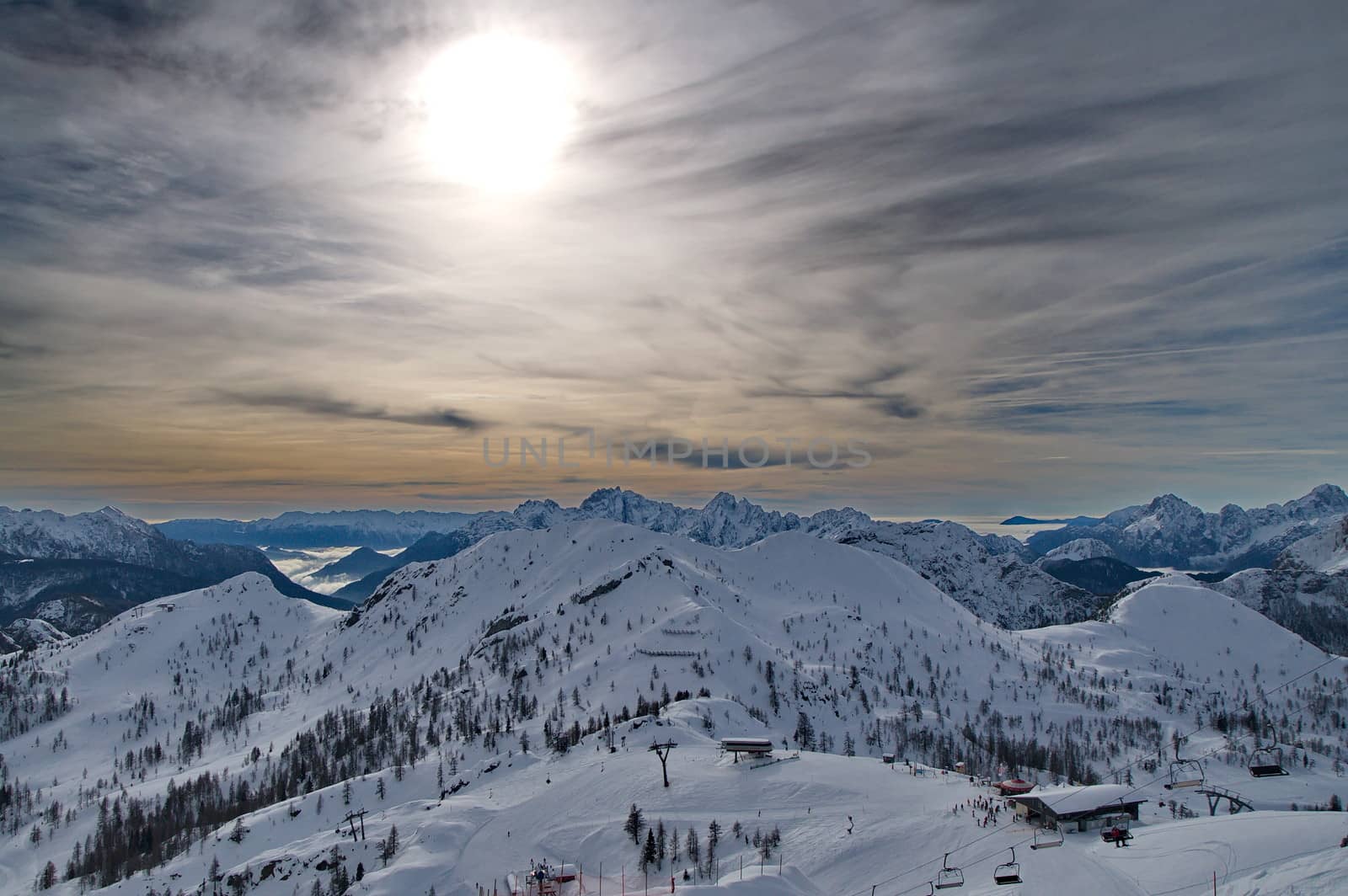 Mountains of Nassfeld in Austria by anderm