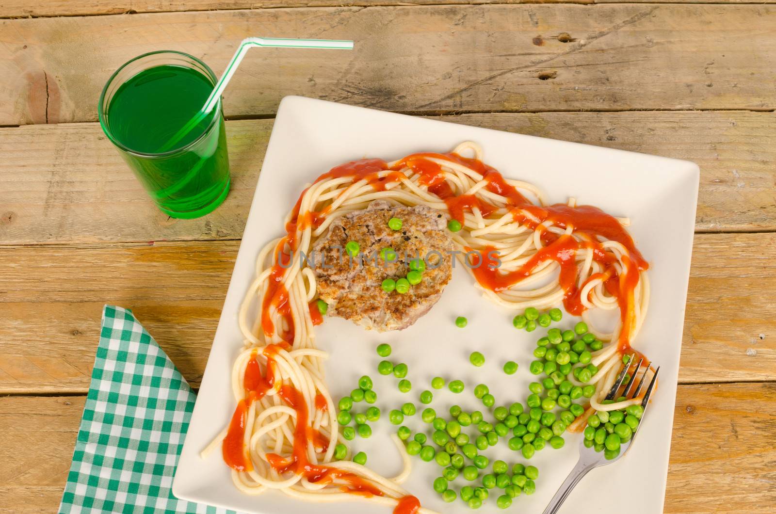 Funny burger decorated to make it an attractive kid meal