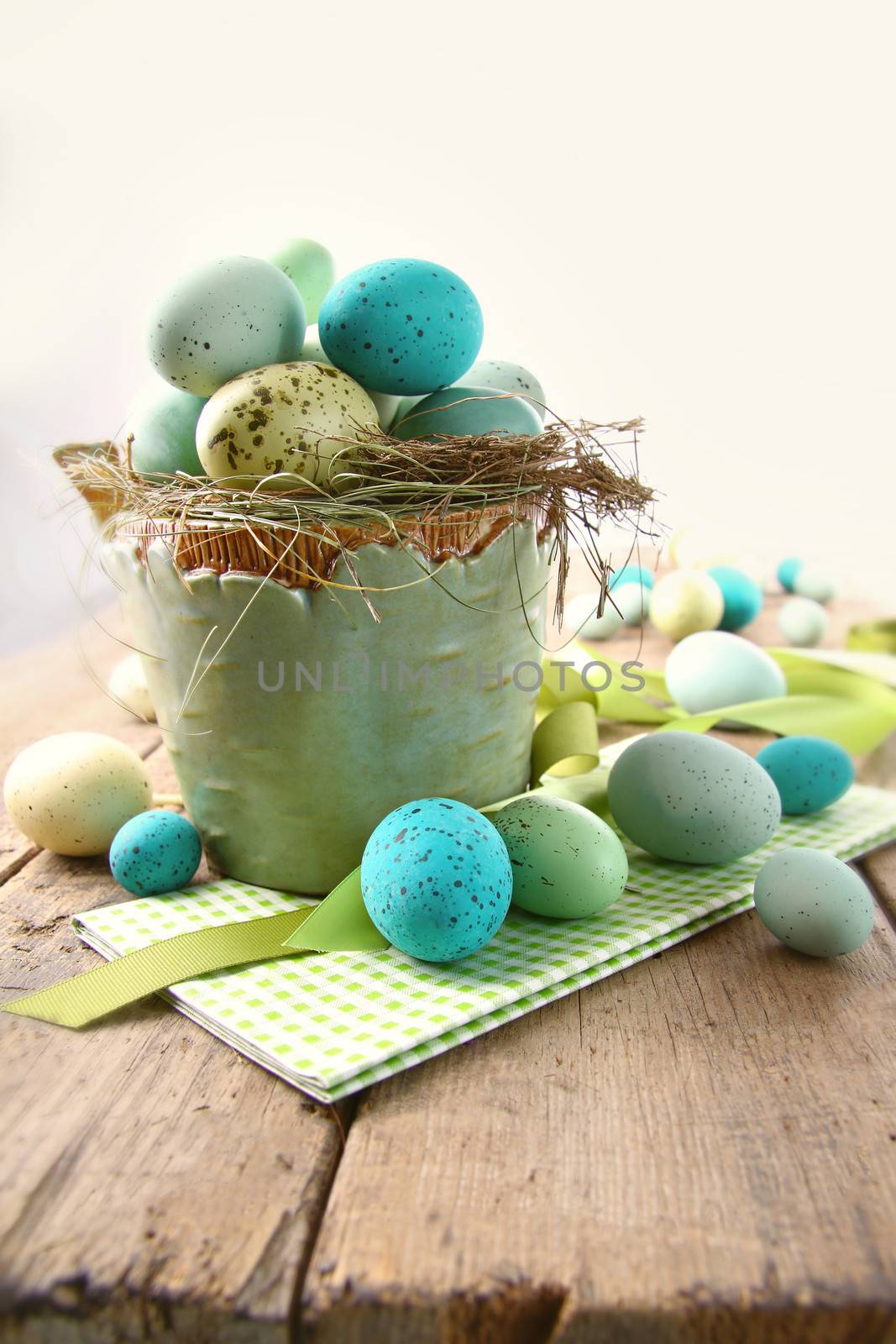 Speckled eggs  in bowl for Easter by Sandralise