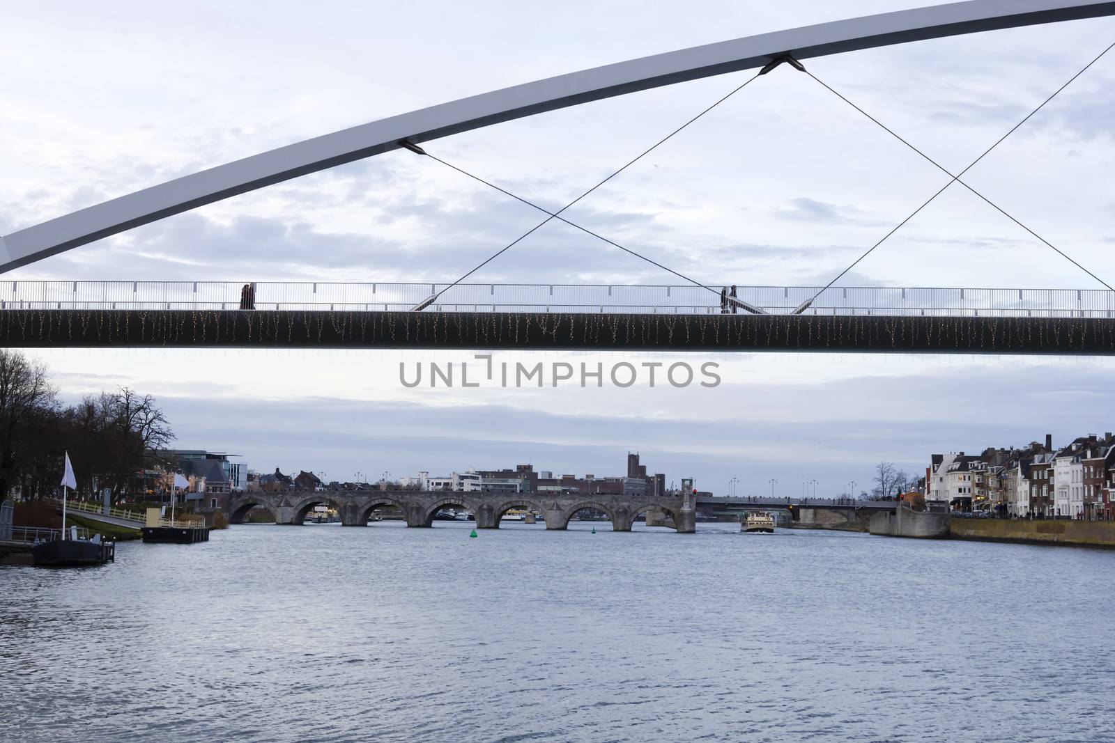 Big Bridge over the Maas river in Maastricht, Netherlands by Tetyana