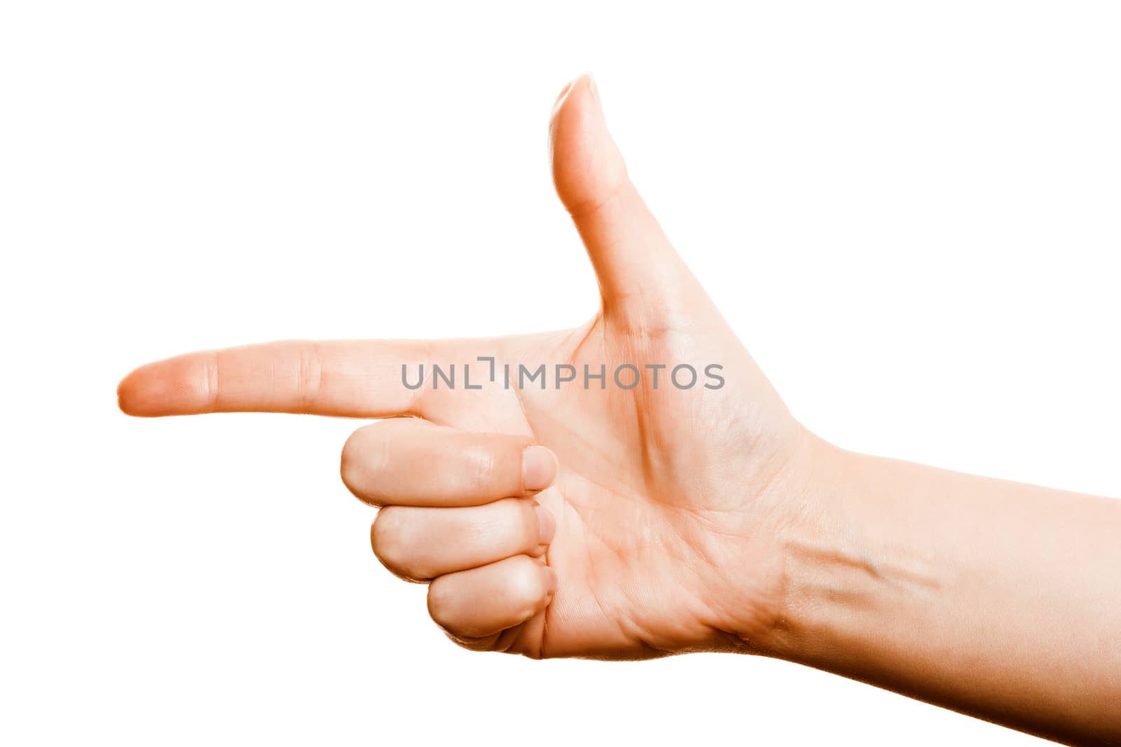 hand gun on a white background. isolated