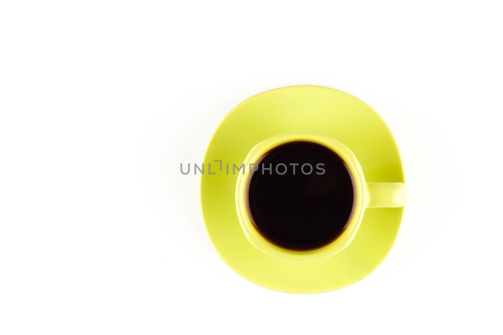 Green Coffee cup on white background