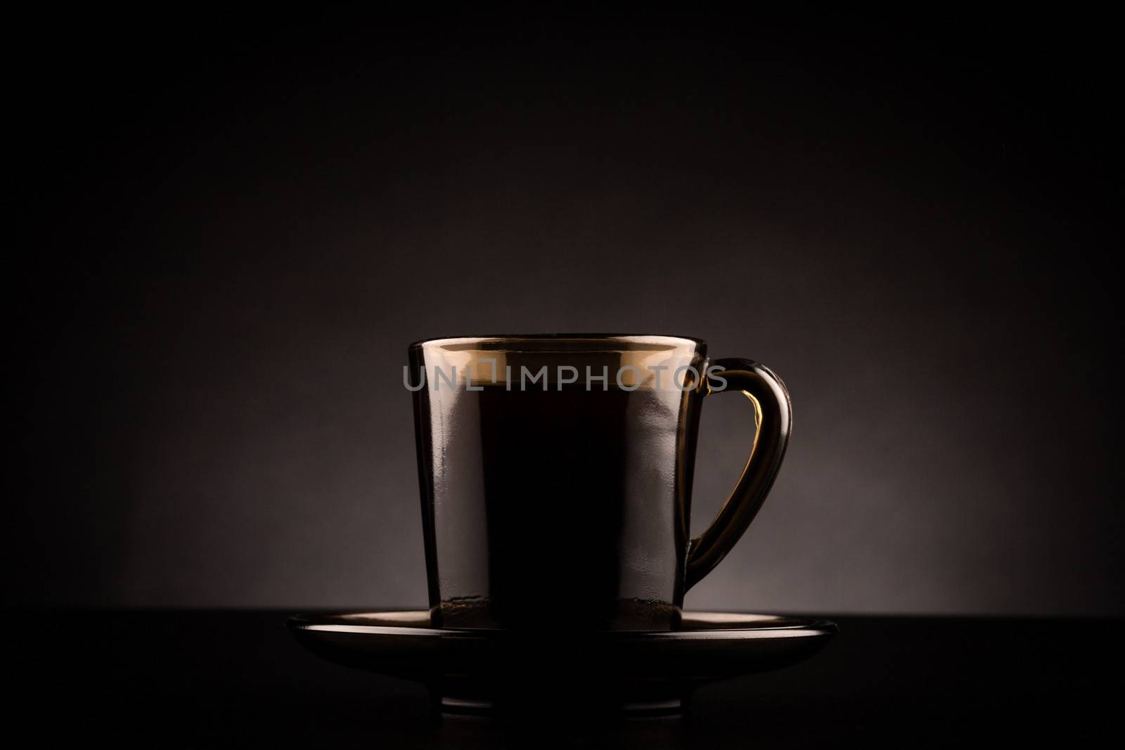 Coffee cup with dark background