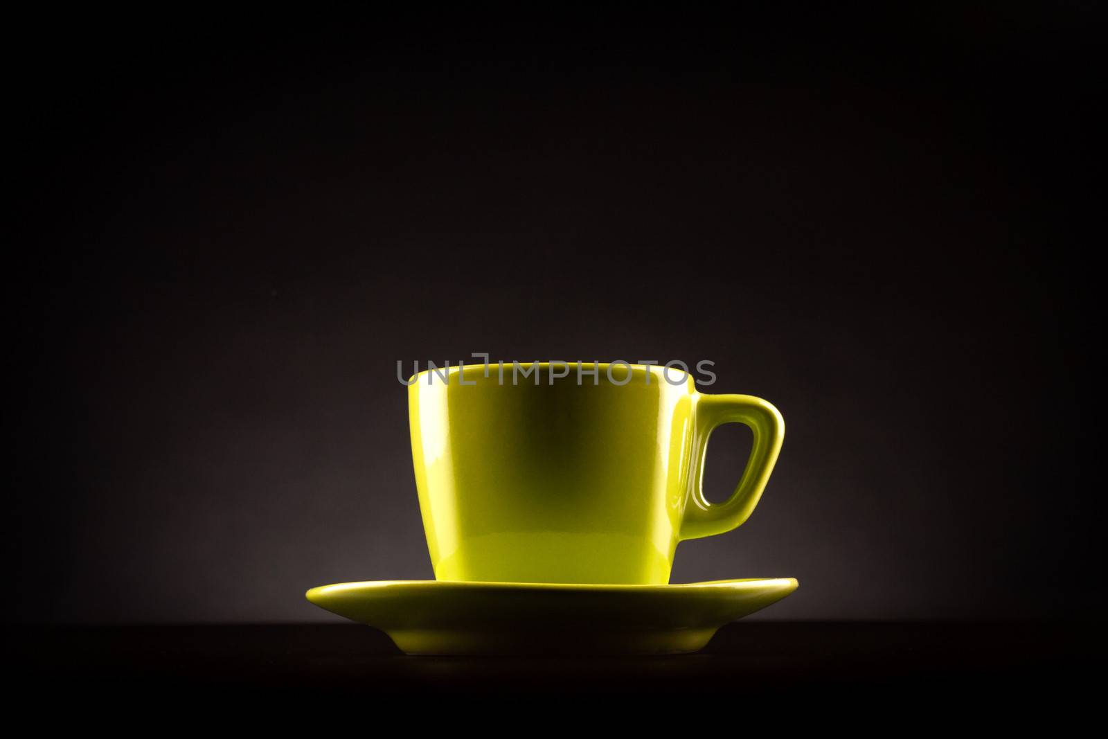 Coffee cup with dark background