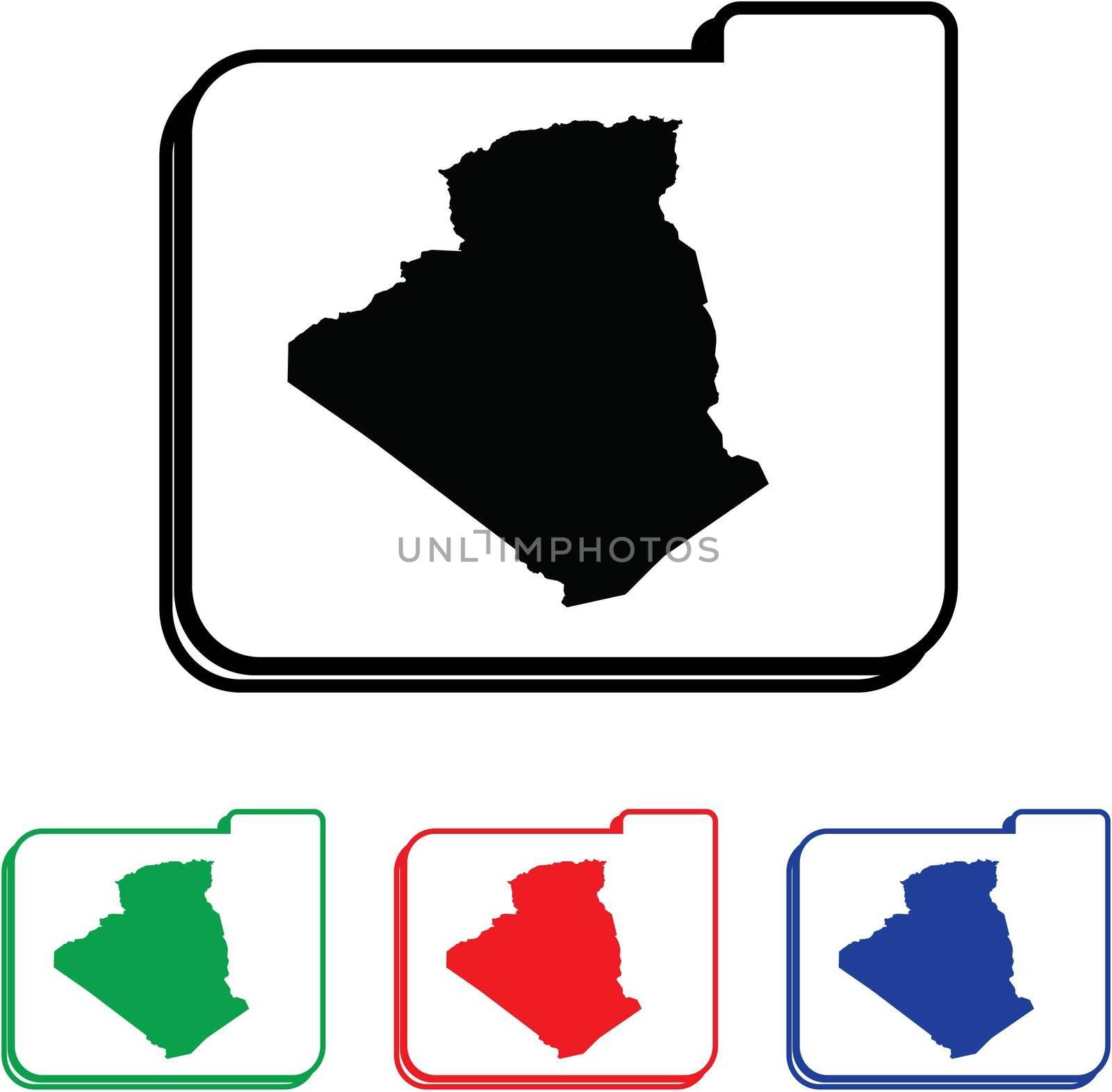 Algeria Icon Illustration with Four Color Variations