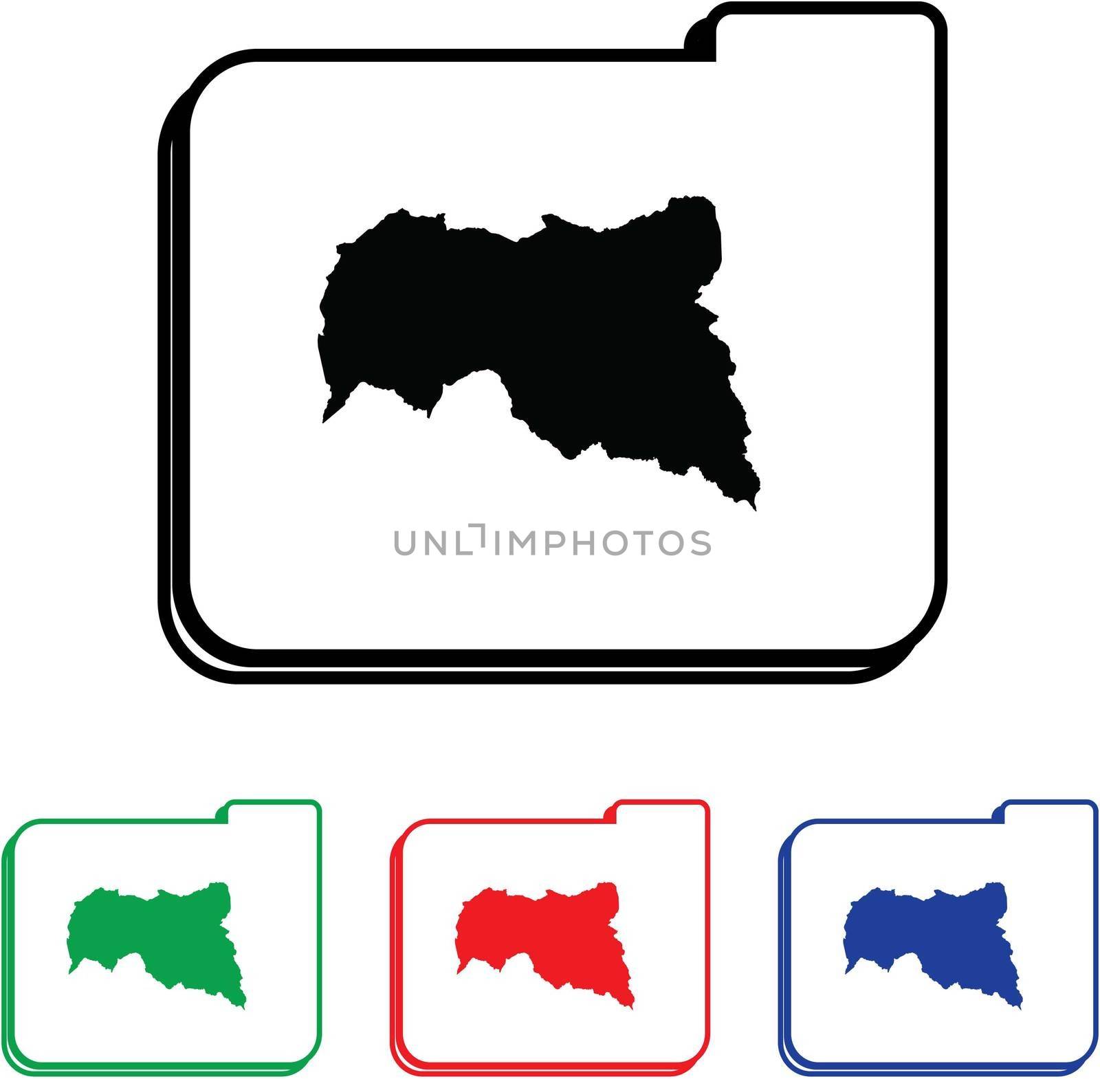Central African Republic Icon Illustration with Four Color Variations