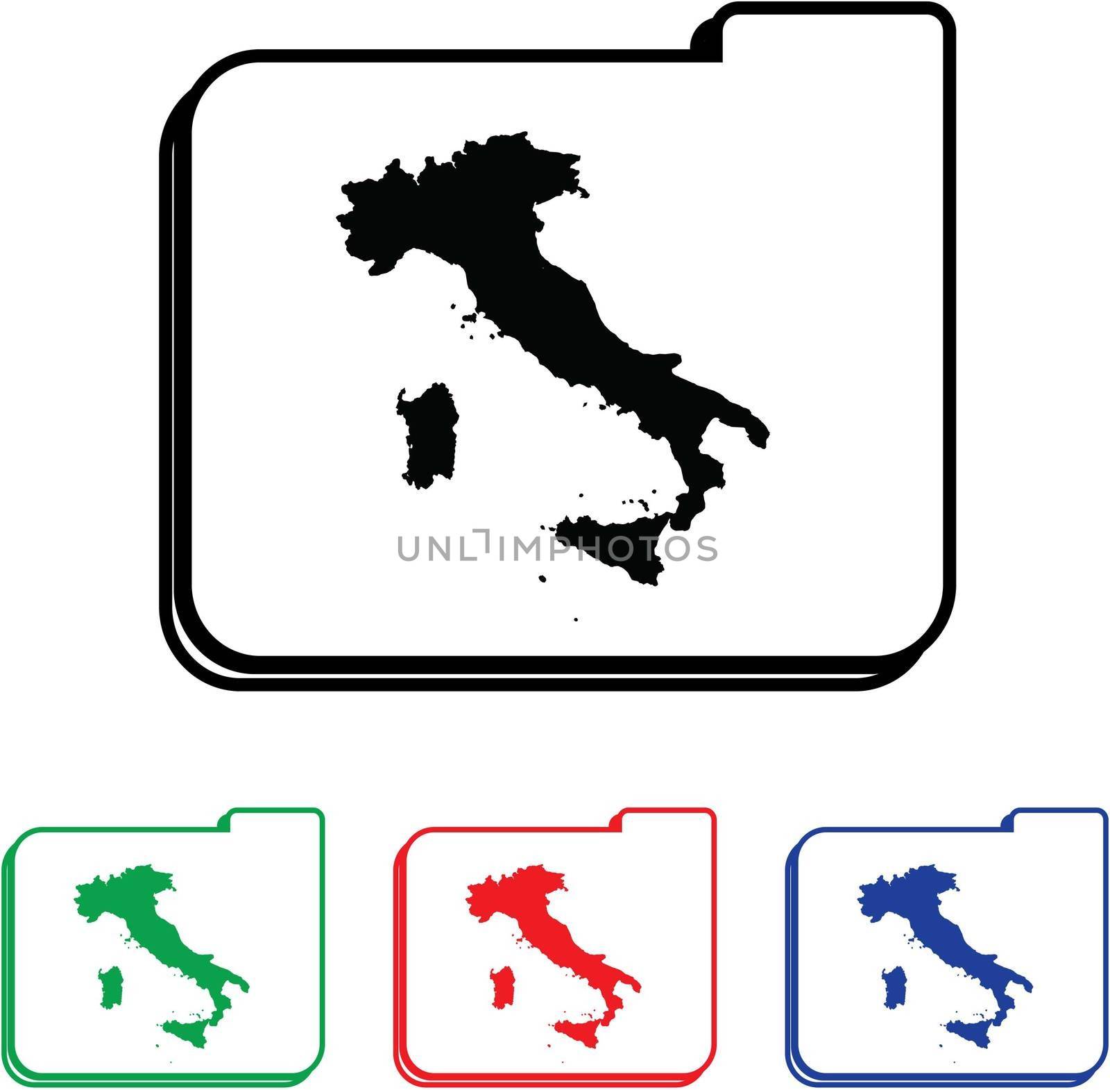 Italy Icon Illustration with Four Color Variations