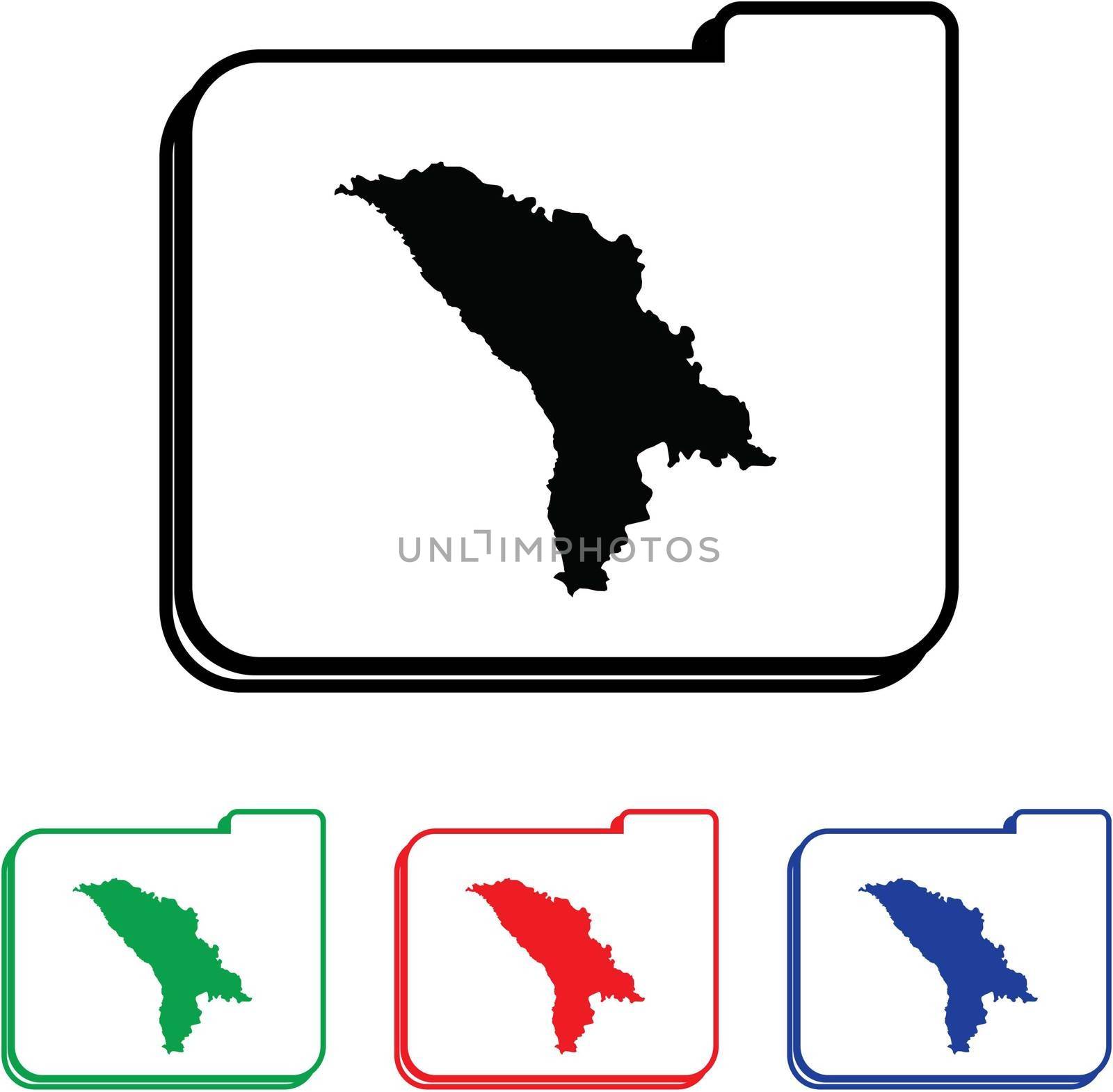 Moldova Icon Illustration with Four Color Variations